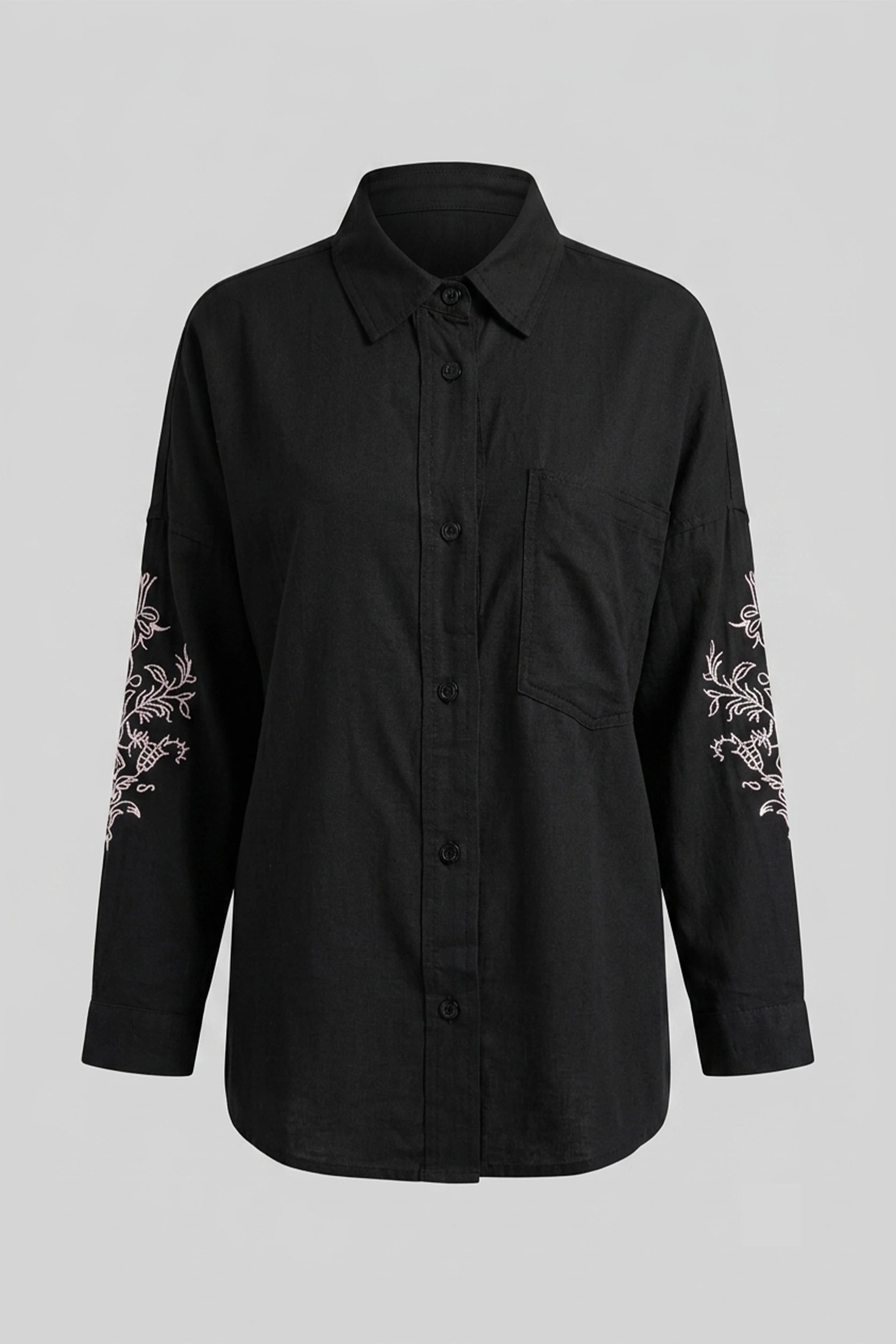 Linen Dropshoulder Oversized Longsleeve Top for Women