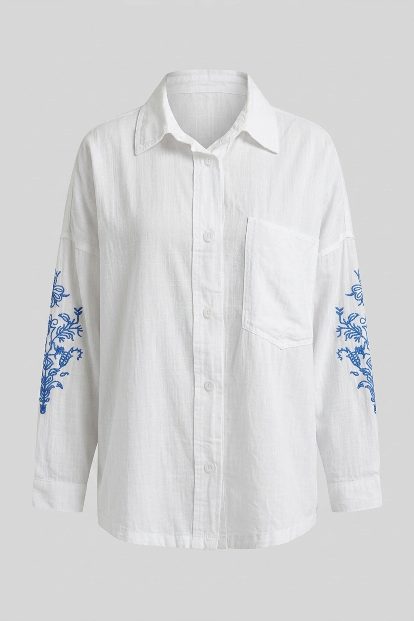 Linen Dropshoulder Oversized Longsleeve Top for Women
