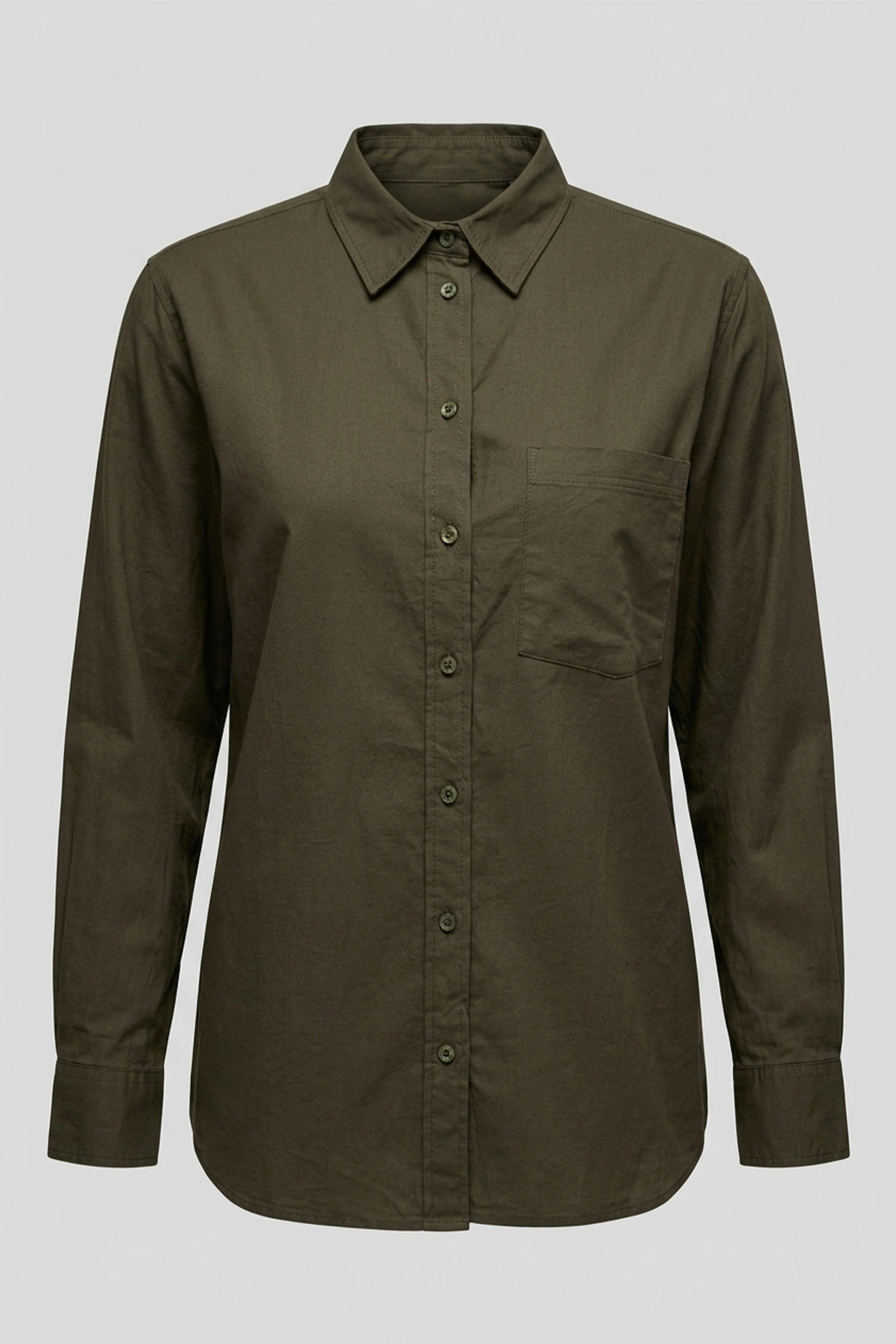 Linen High Density Longsleeve Regular Fit Ladies Shirt