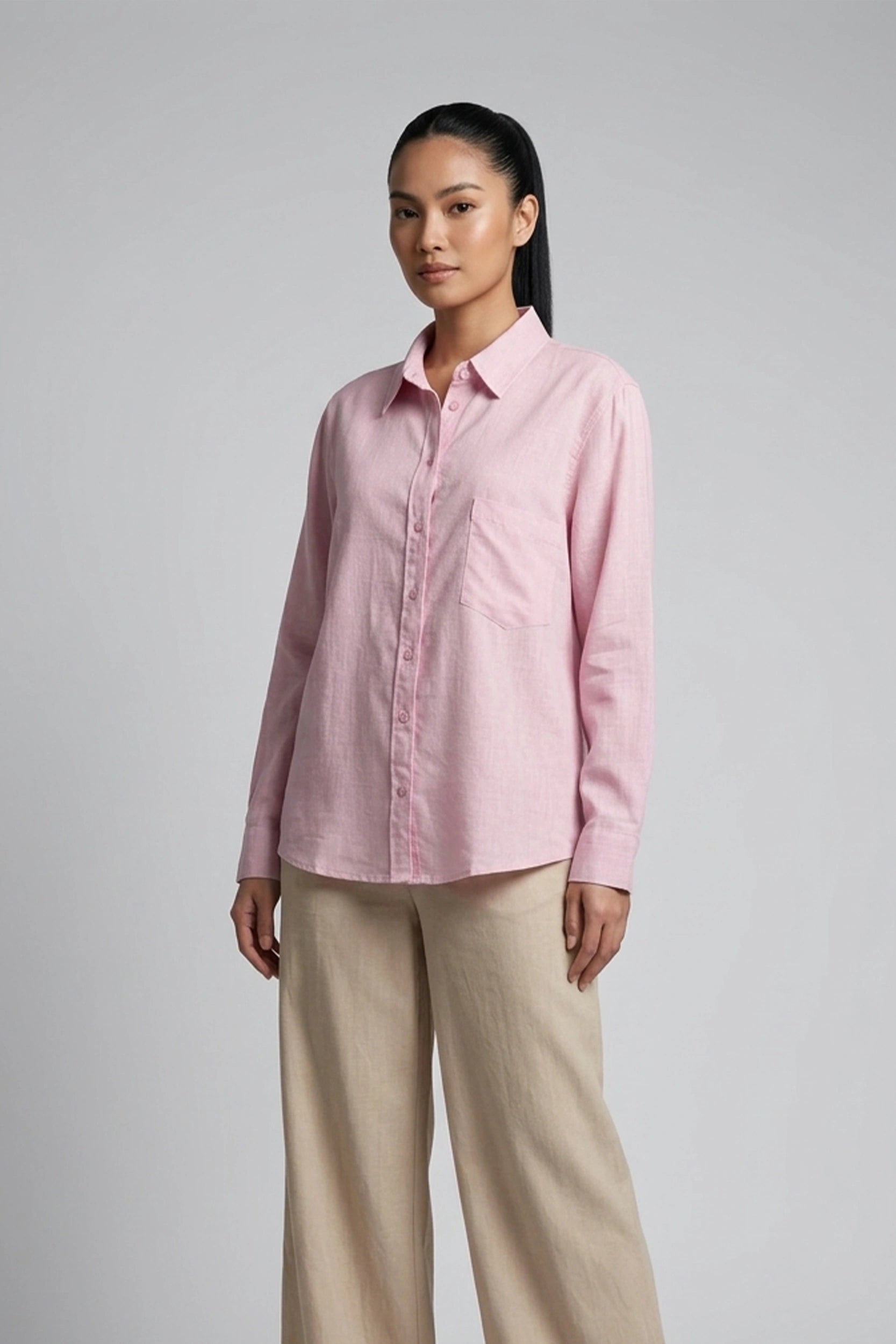 Linen Longsleeve Standard Regular Fit Shirt
