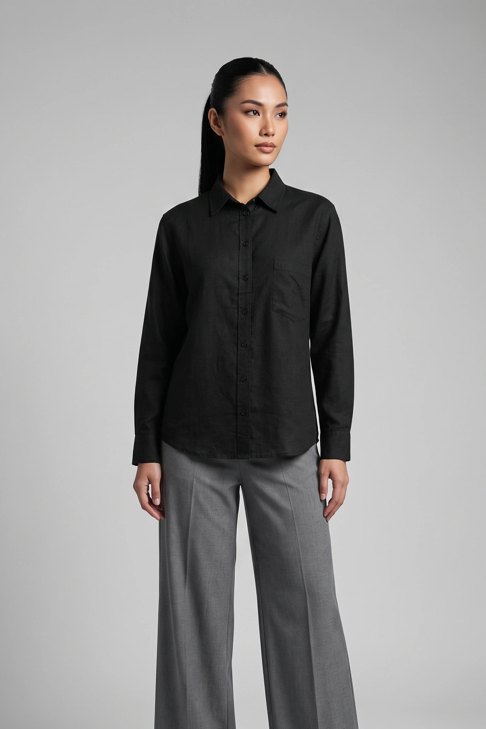 Linen Longsleeve Standard Regular Fit Shirt