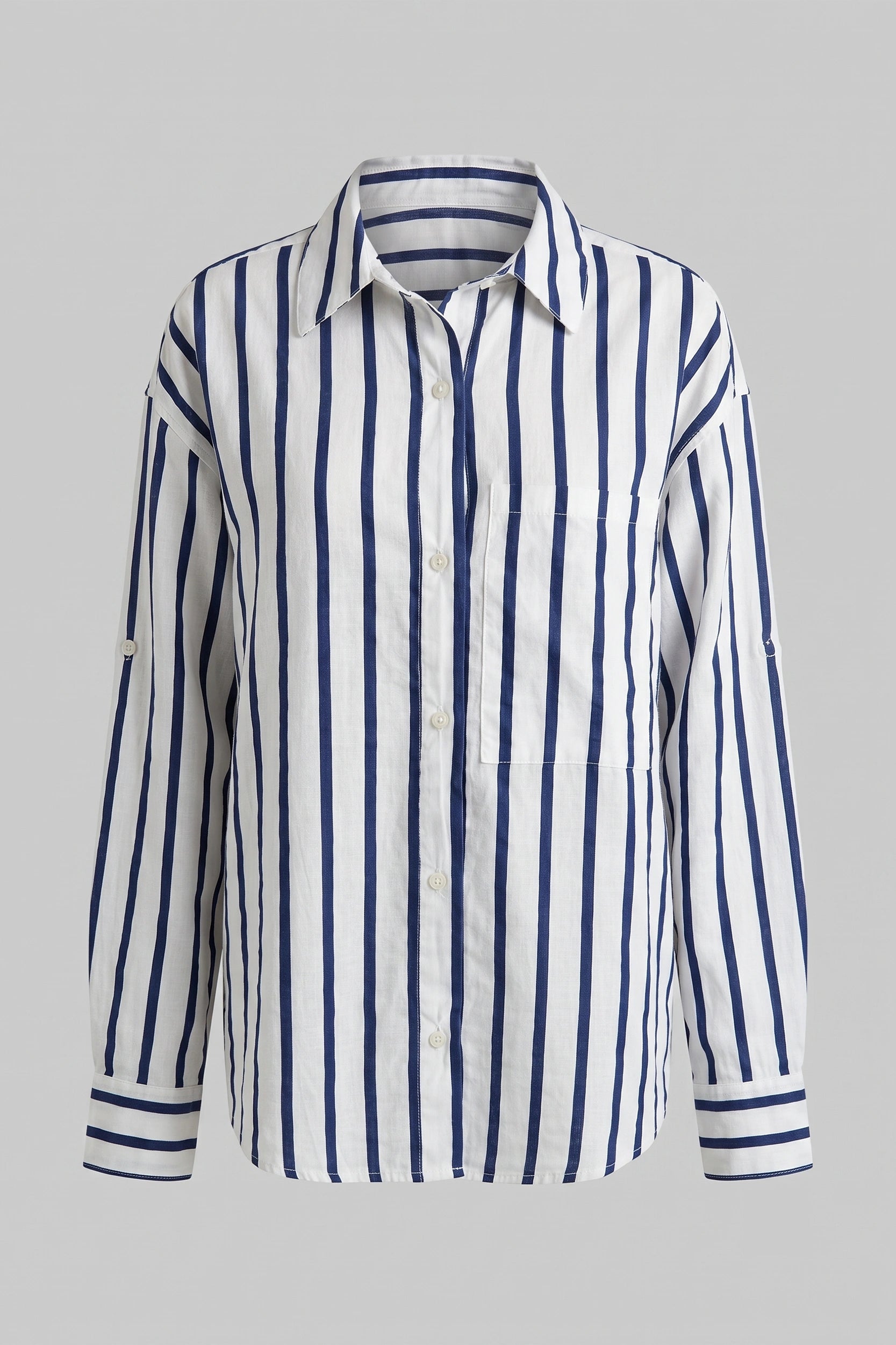 Linen Longsleeve Stripe Ladies Shirt - Casual Everyday