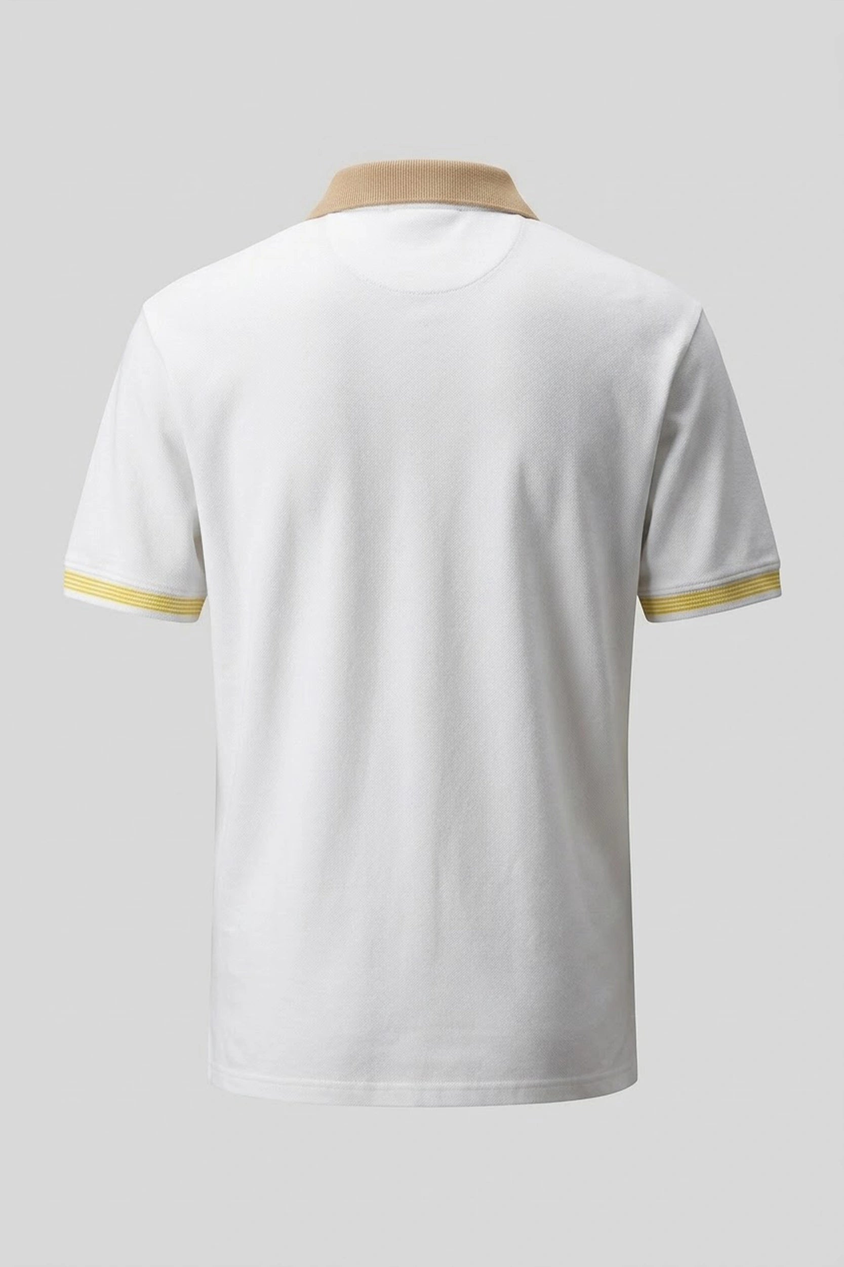 Men's Polo Shirt with Brown Contrast Collar Detail