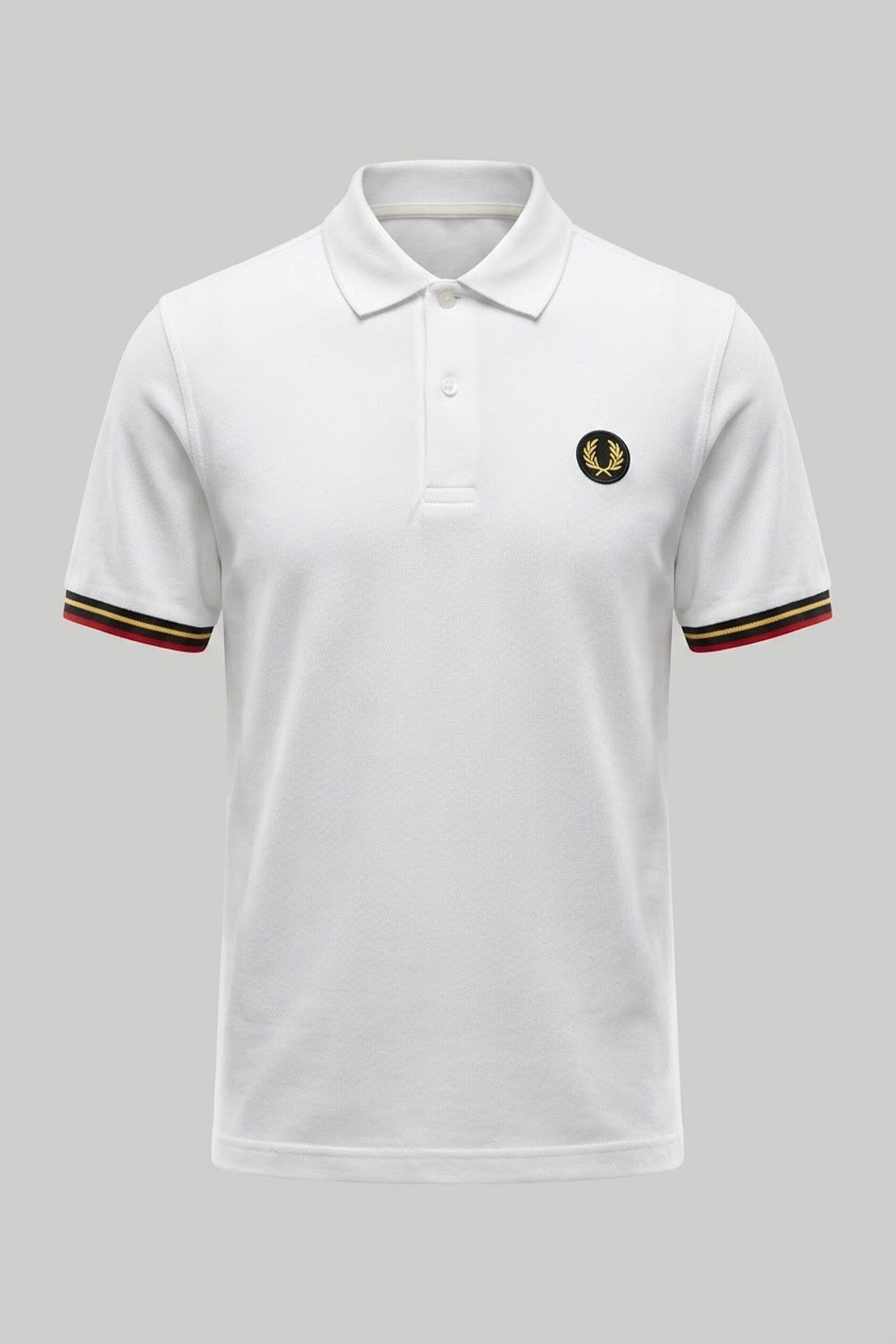 Men's Polo Shirt with Embroidered Logo Detail - Cotton