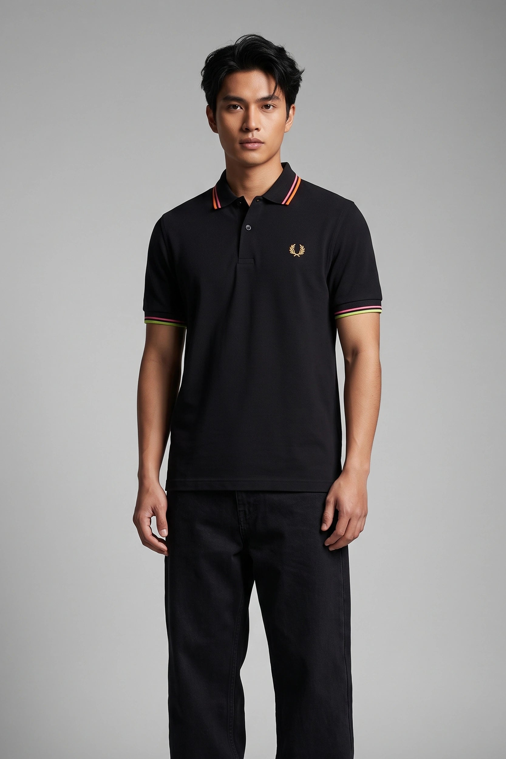 Men's Polo Shirt with Lined Collar - Classic Style