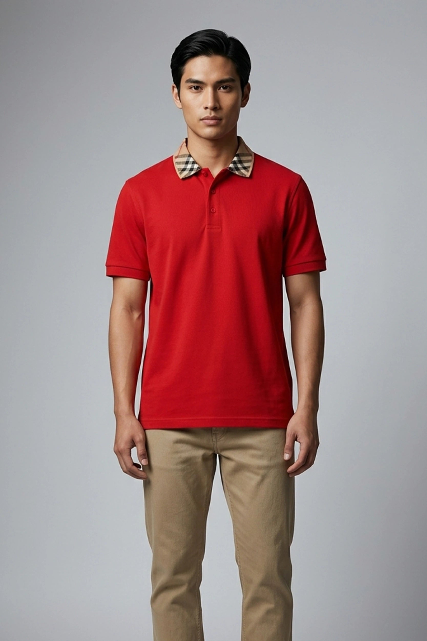Men's Polo Shirt with Signature Collar Design Detail