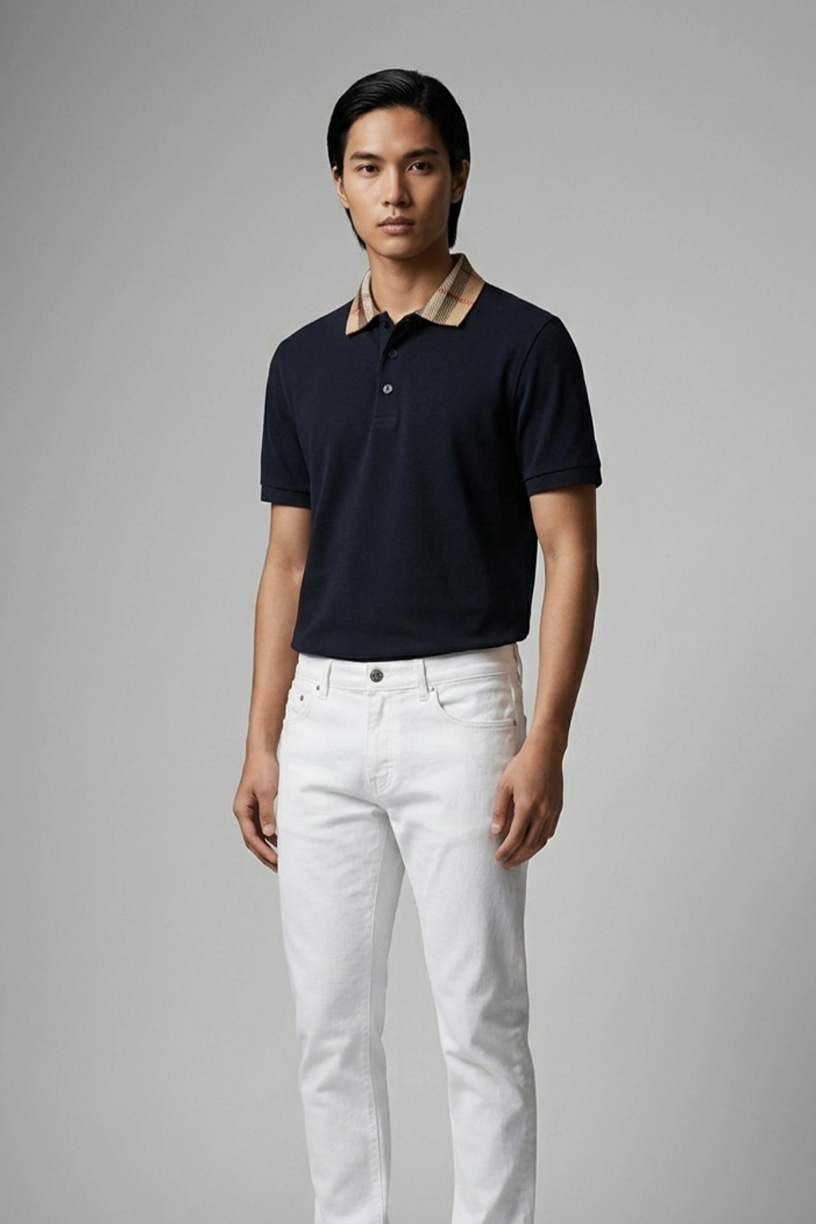 Men's Polo Shirt with Signature Collar Design Detail