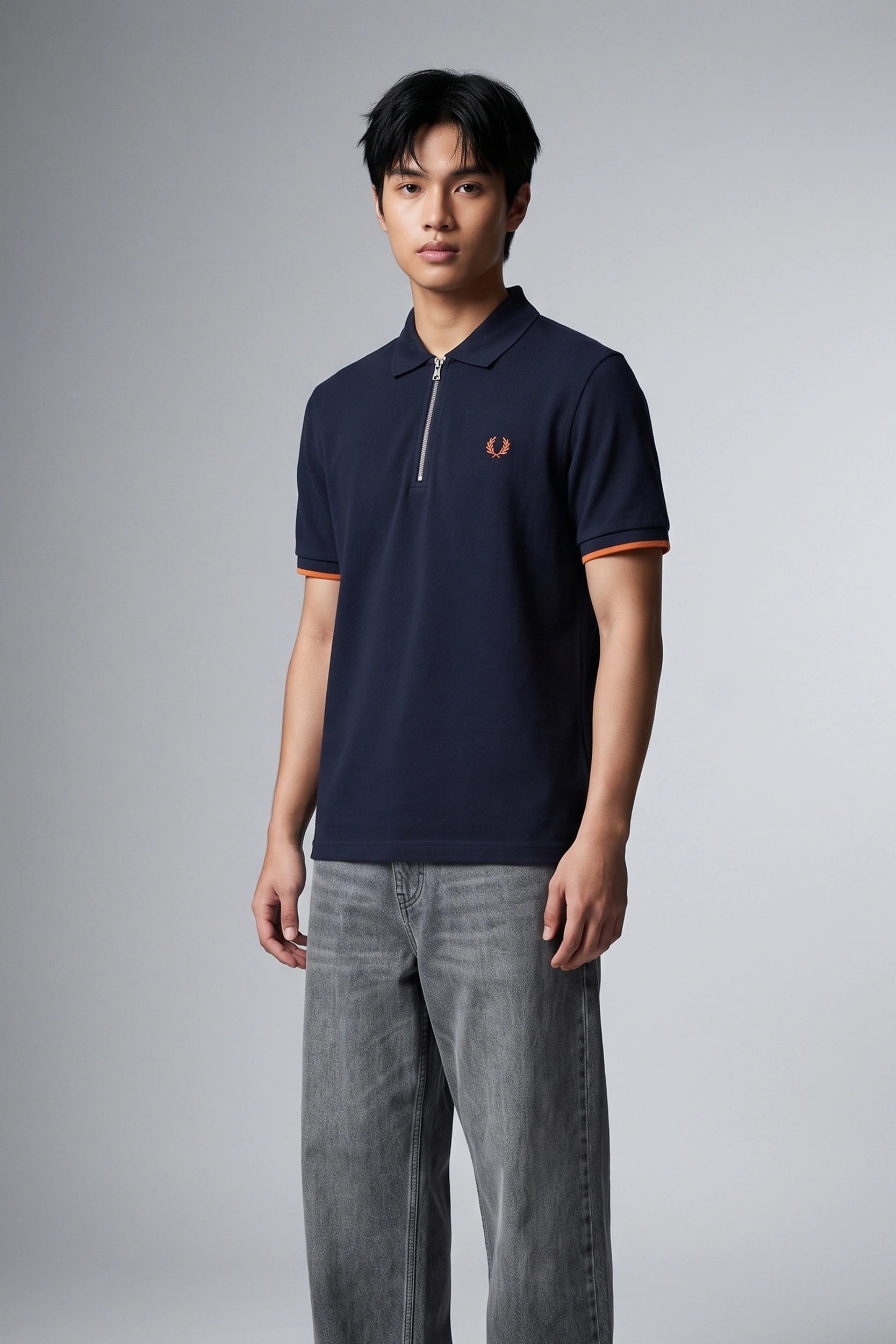 Men's Polo Shirt with Zipper Placket - Casual Style