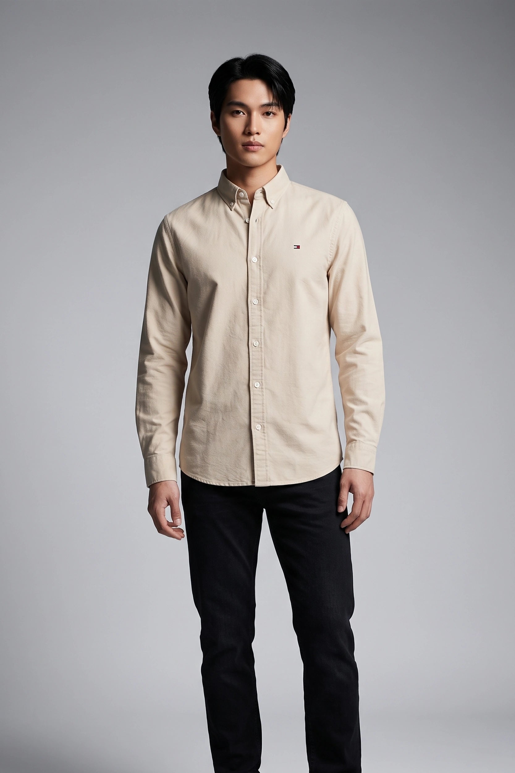 Mens Longsleeve Slim Fit Shirt - Asian Size Casual Top