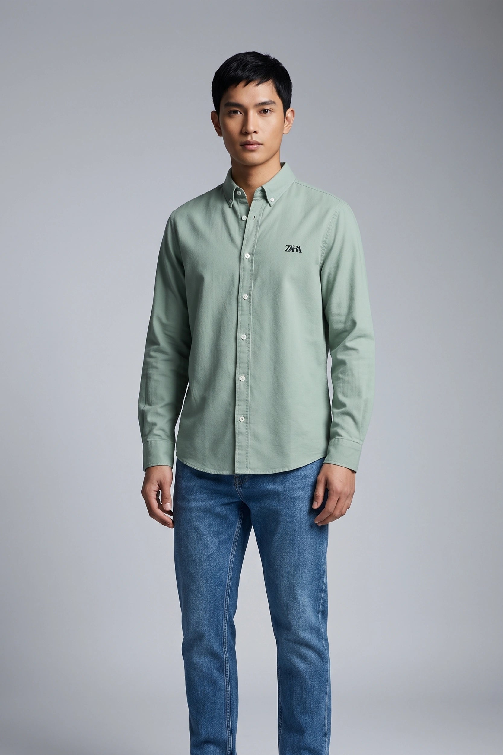 Mens Longsleeve Slim Fit Shirt - Asian Size Casual Wear