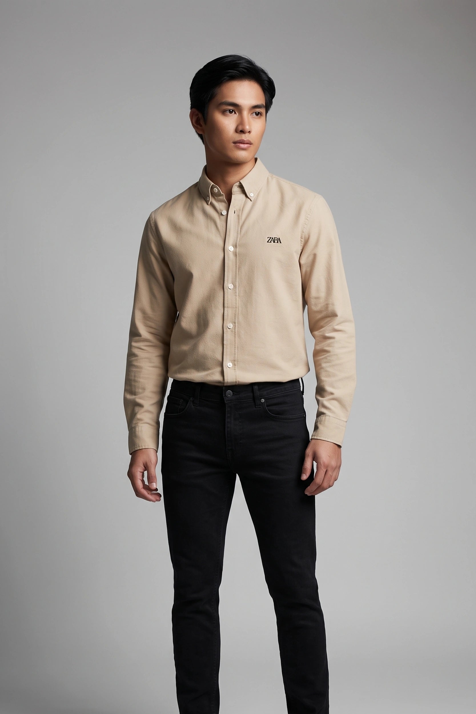 Mens Longsleeve Slim Fit Shirt - Asian Size Casual Wear