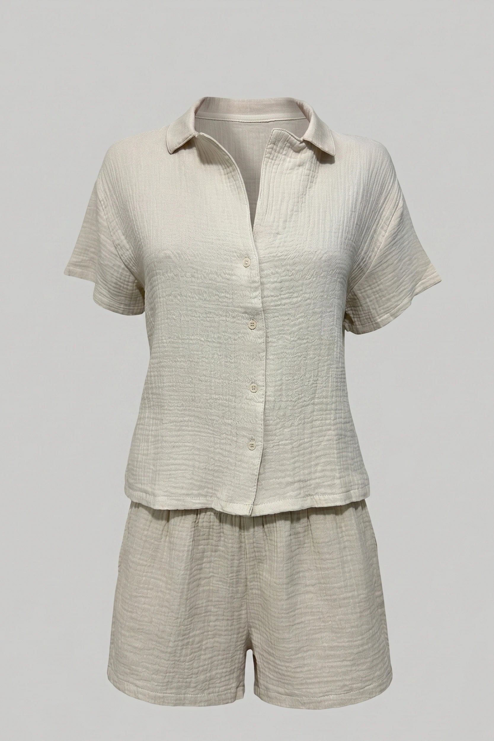 Women's Polo Short Set Button Up Shirt and Shorts