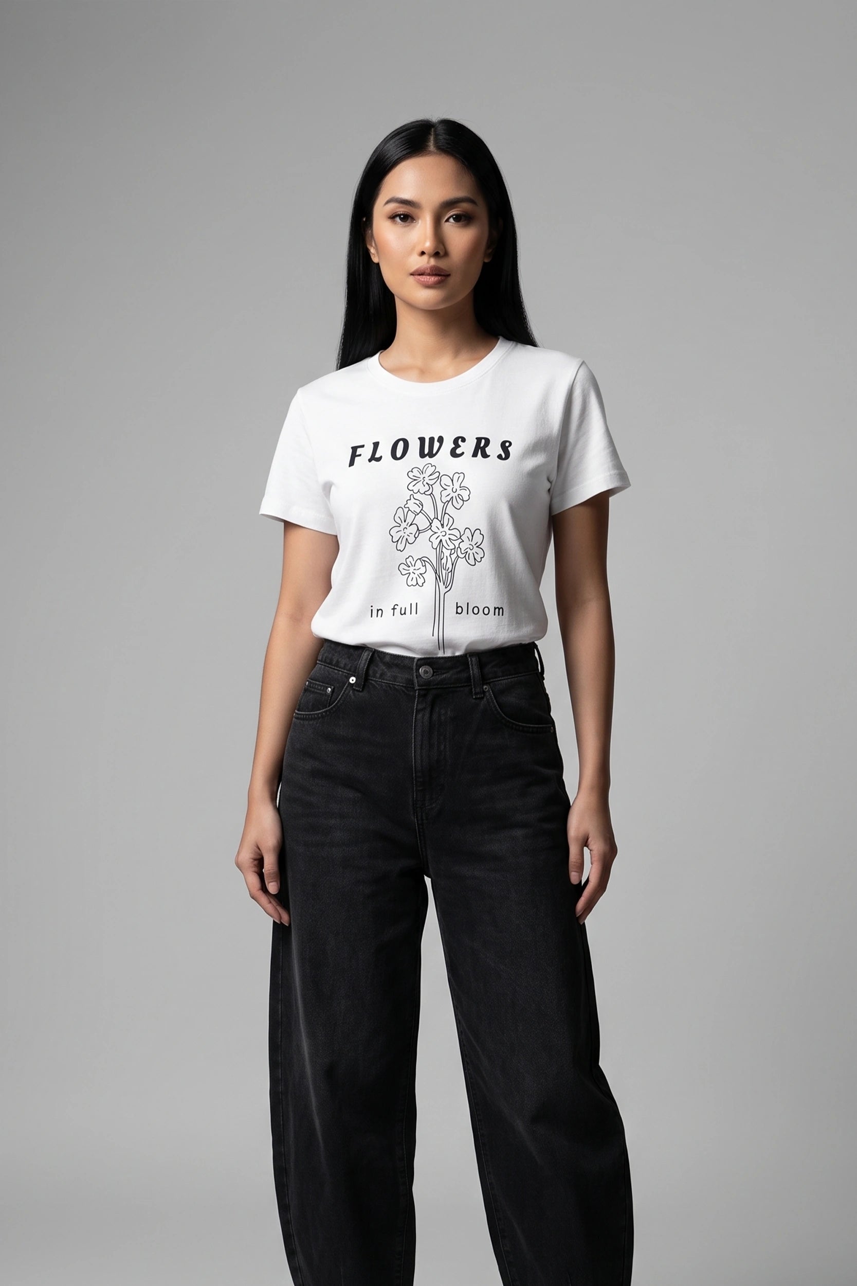 Perfect Tea Ladies T-Shirt - Flower Graphic Print Design