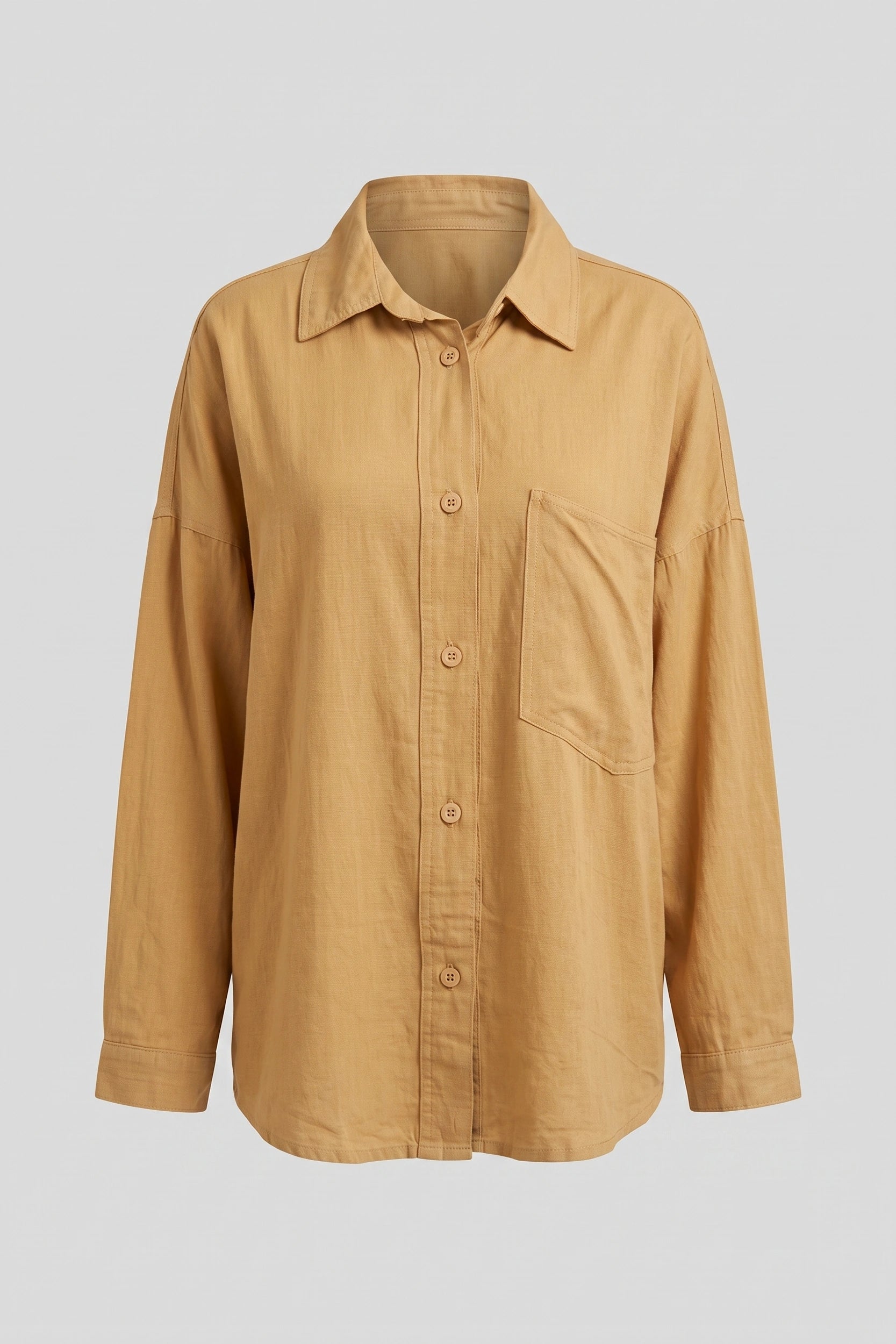 Plain Linen Dropshoulder Oversized Longsleeve Top for Women