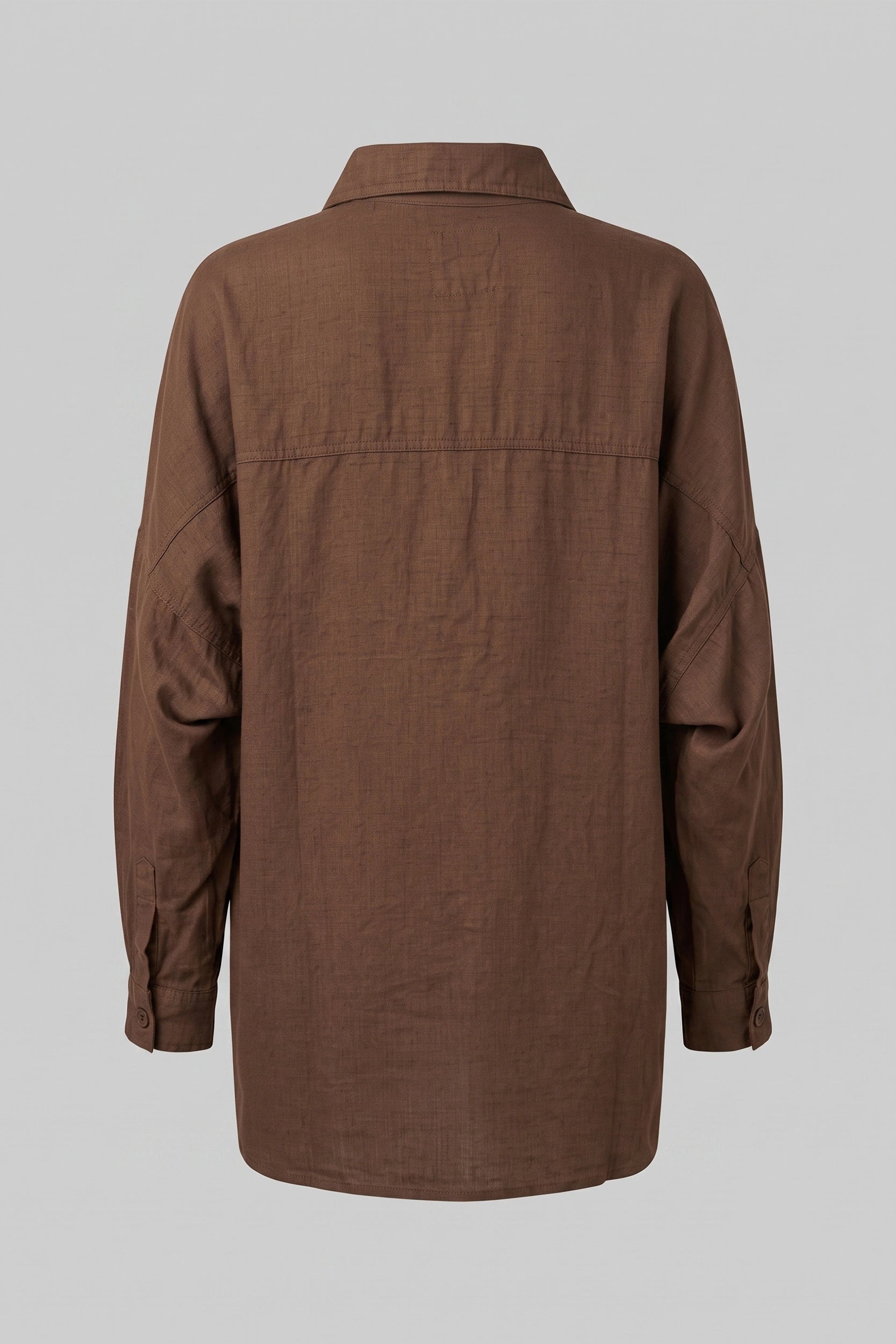 Plain Linen Dropshoulder Oversized Longsleeve Top for Women