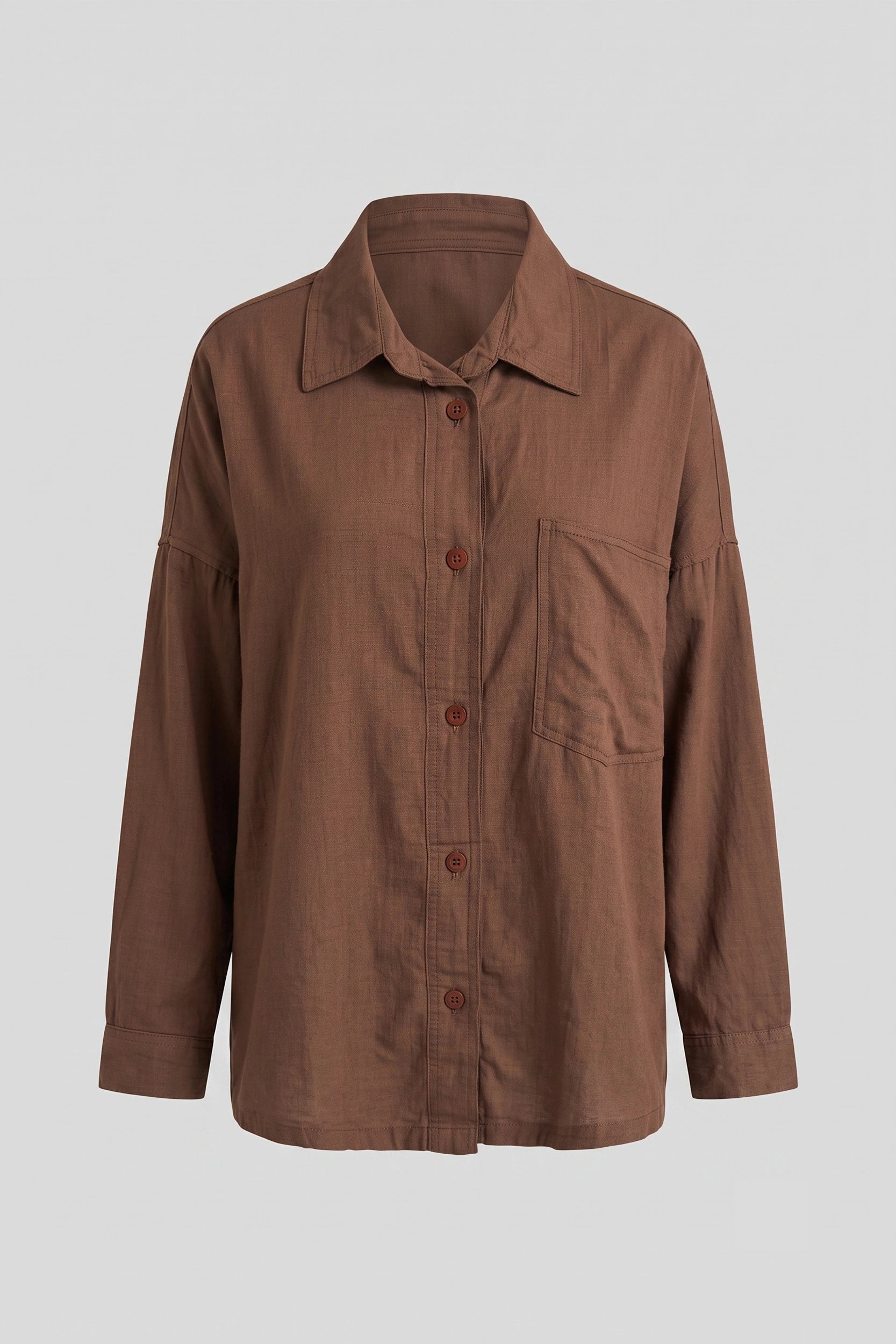 Plain Linen Dropshoulder Oversized Longsleeve Top for Women