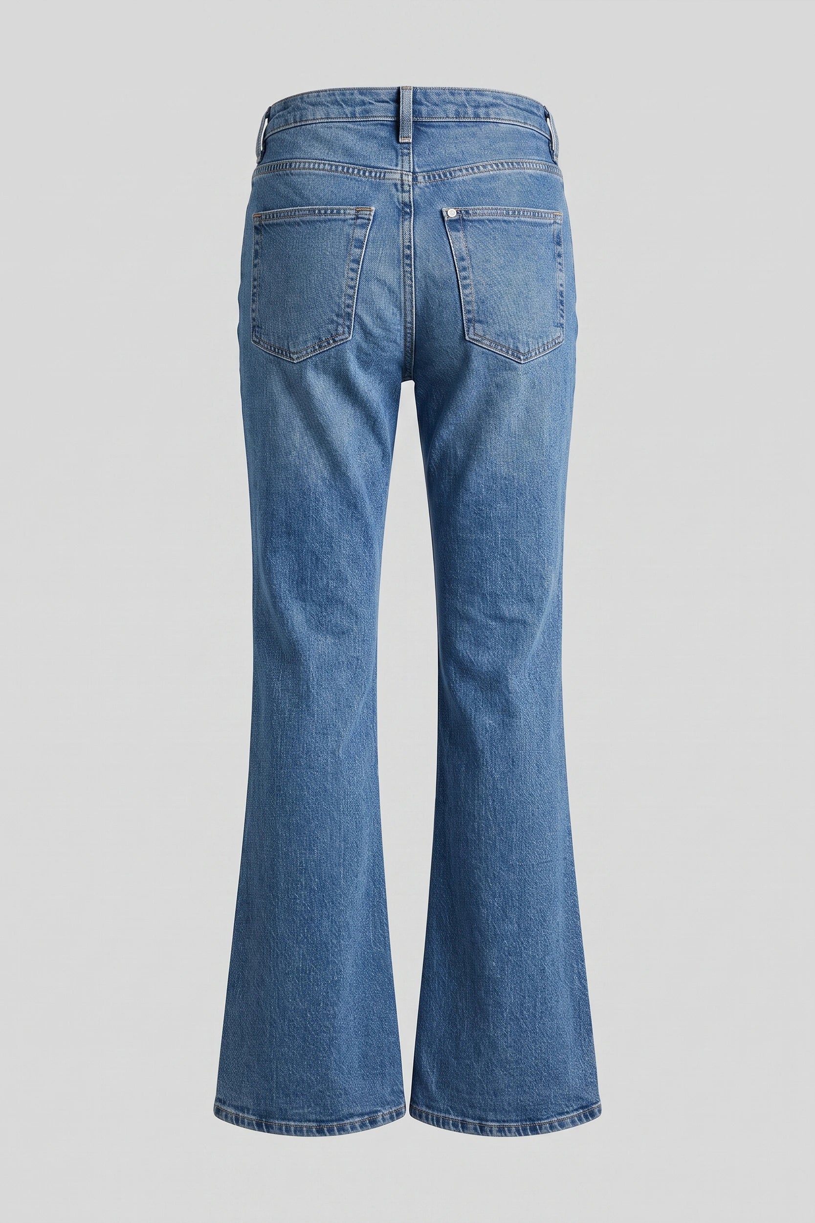 High Waist Slim Hip Bootcut Jeans Women Blue Denim