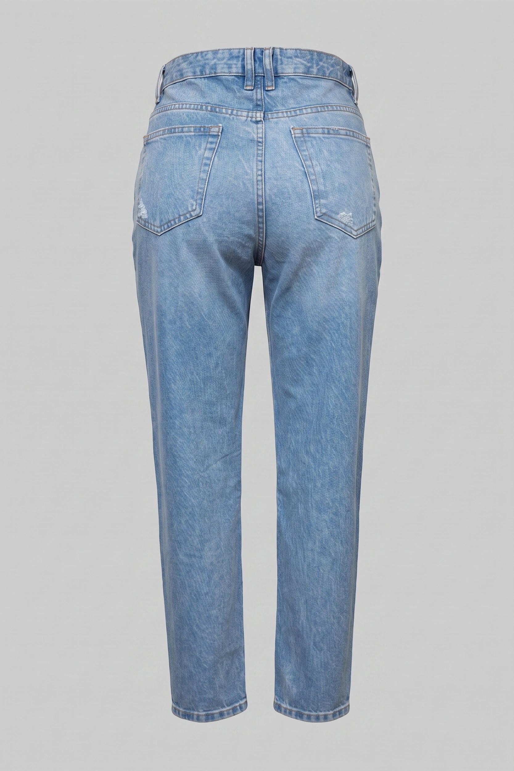 Denim Mom Ripped Jeans for Women High Rise Light Blue