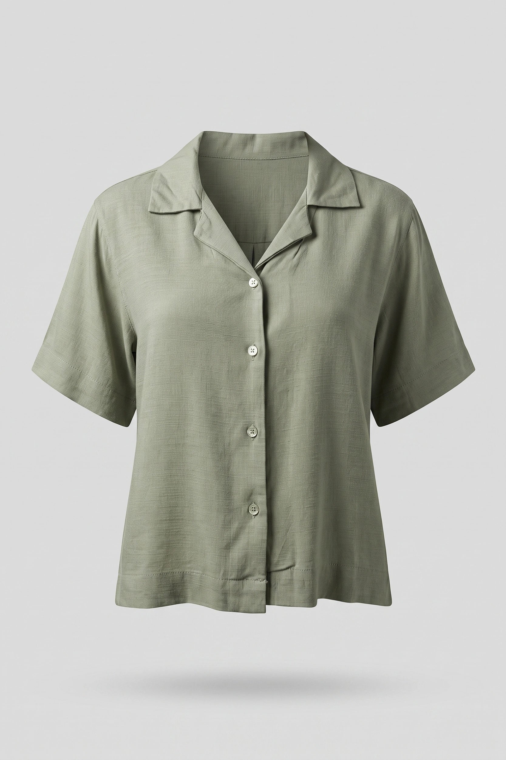 Ladies Soft Linen Polo Shirt Short Sleeve Women Top
