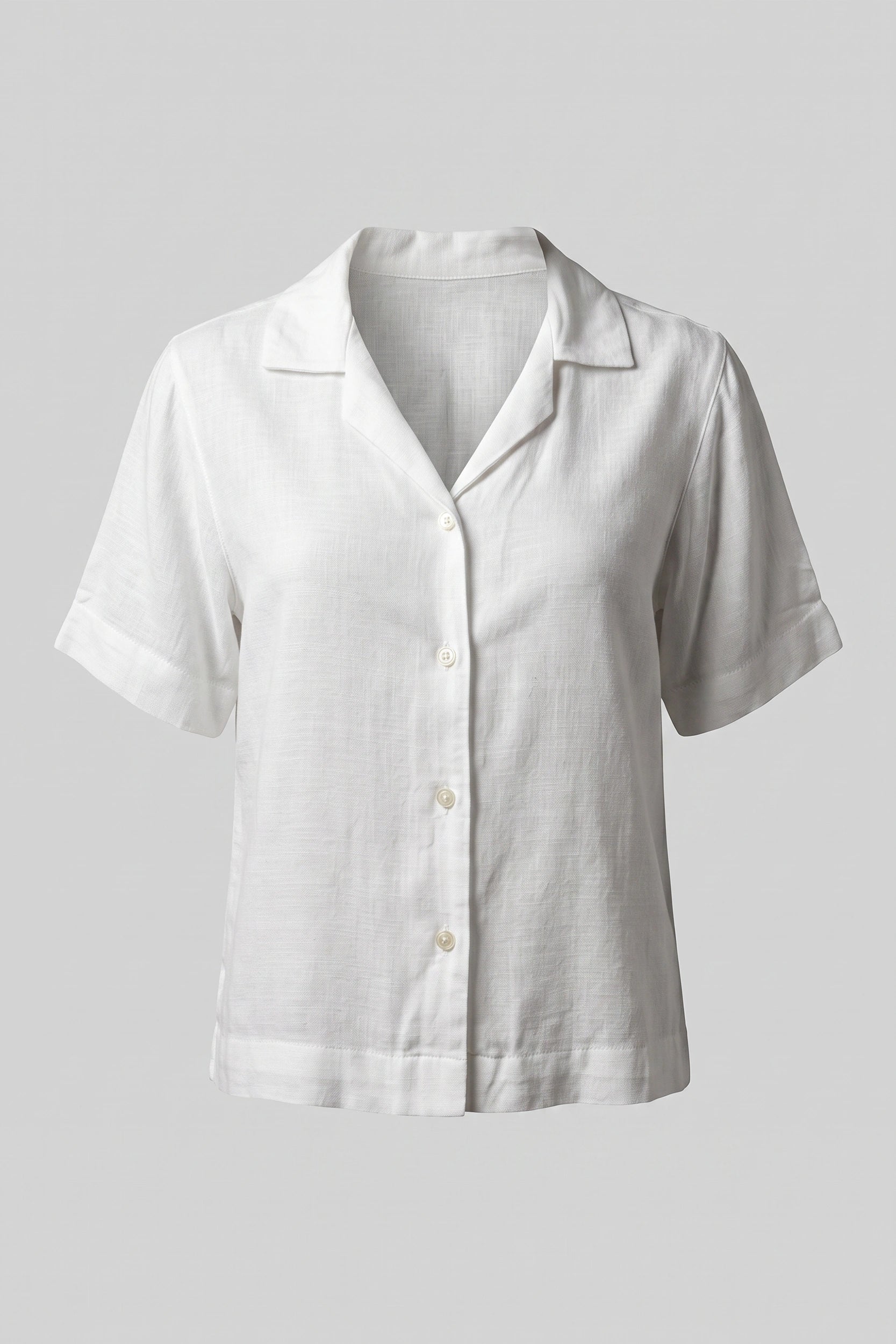 Ladies Soft Linen Polo Shirt Short Sleeve Women Top