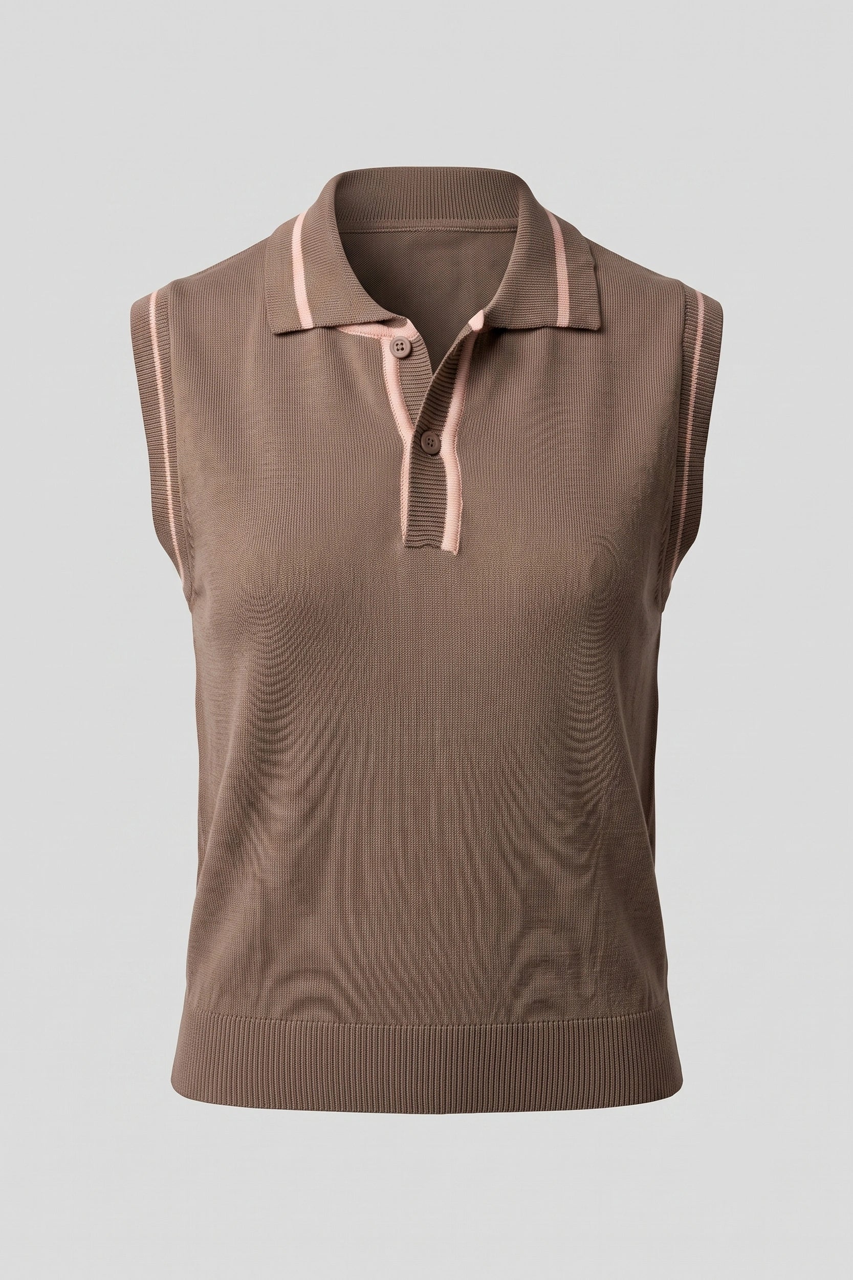 Ladies Sleeveless Knitted Polo Top - Casual Wear