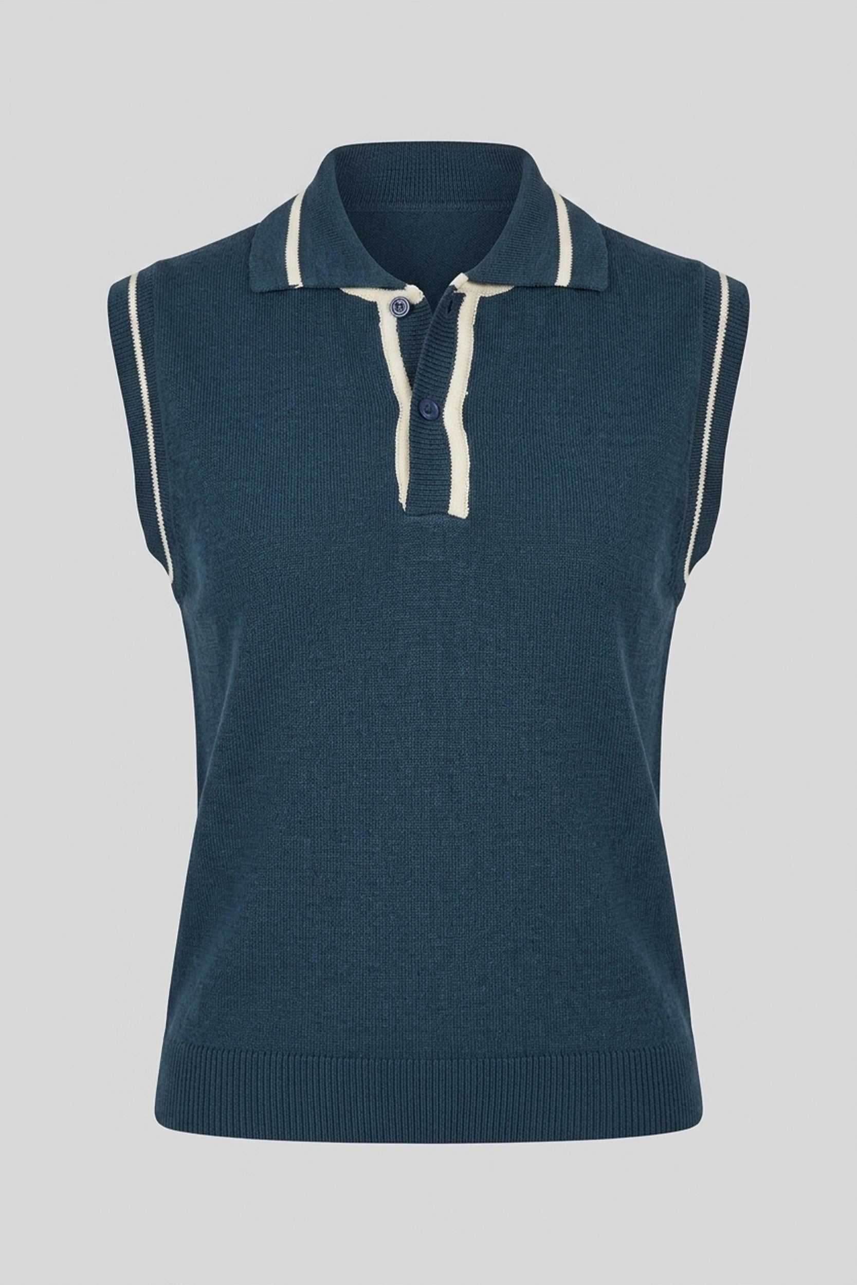 Ladies Sleeveless Knitted Polo Top - Casual Wear