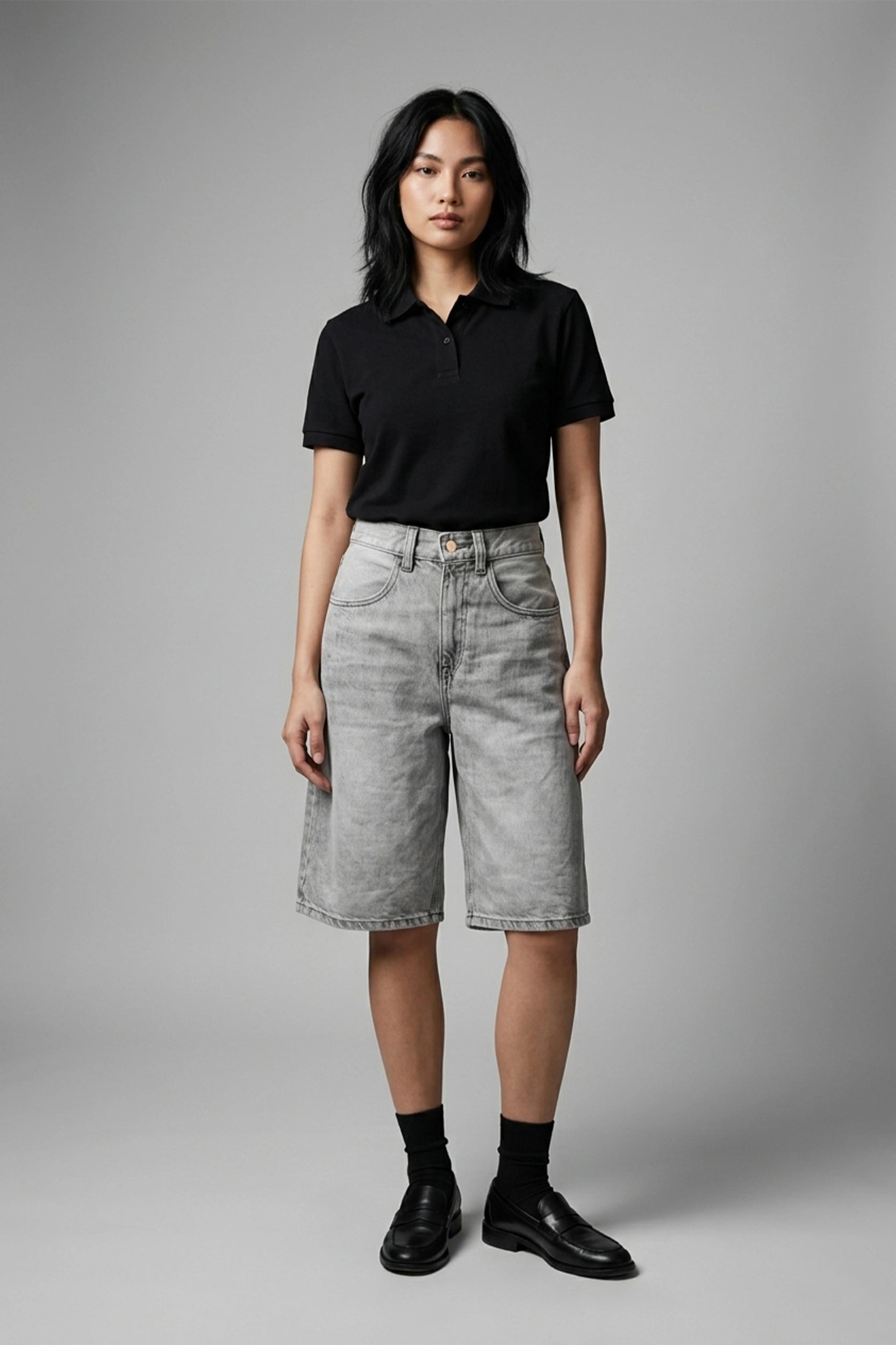 Ladies Denim Baggy Jorts Women Casual Denim Shorts