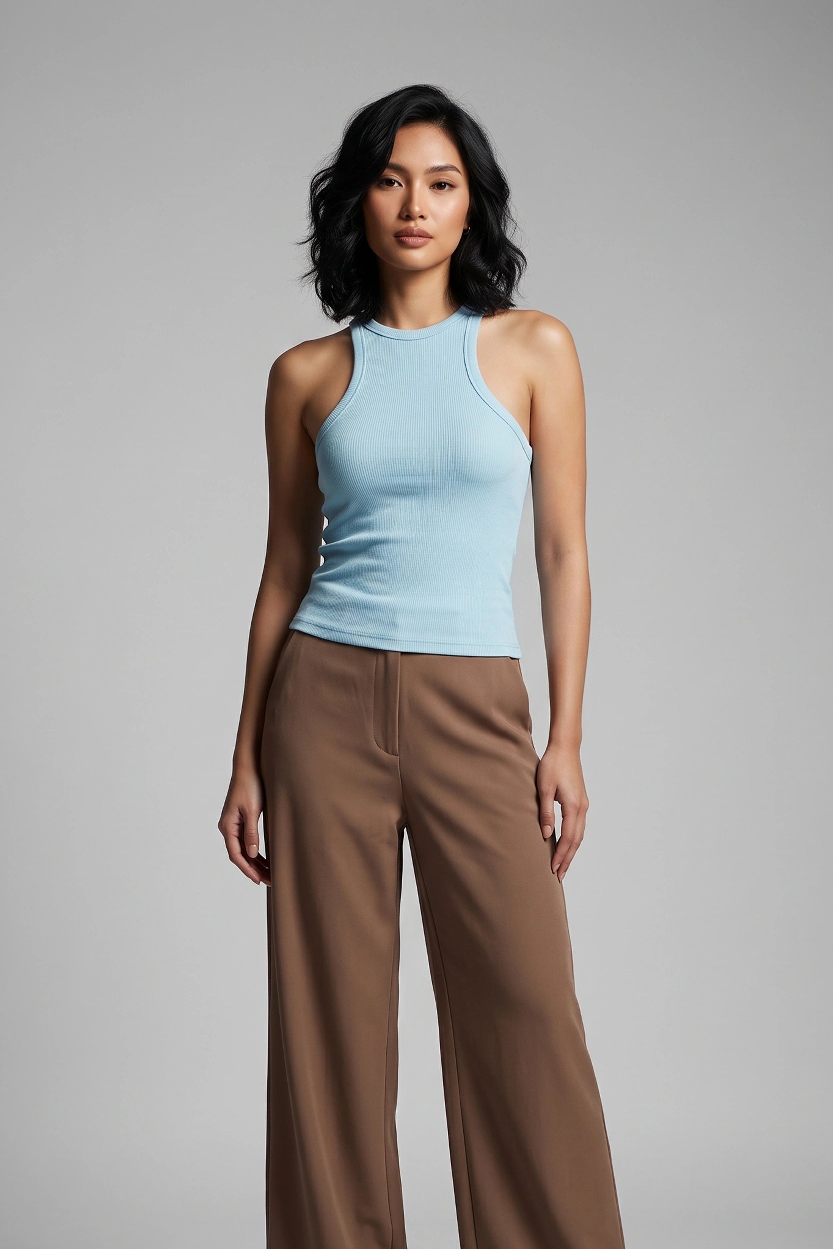 Rib Racer Tank Top for Women - Casual Everyday Wear