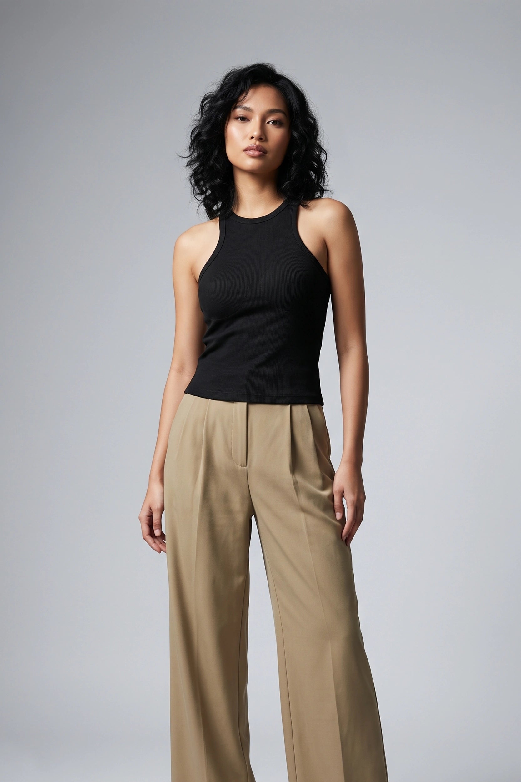 Rib Racer Tank Top for Women - Casual Everyday Wear