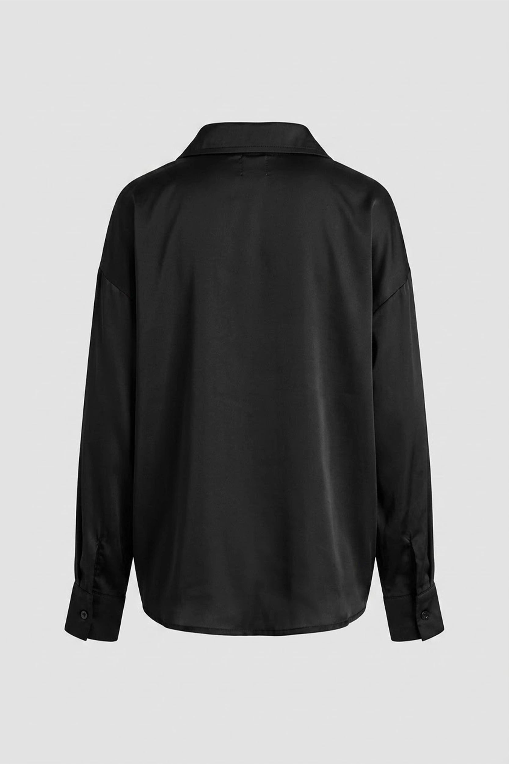 Silk Longsleeve Drop Shoulder Top - Elegant Wear