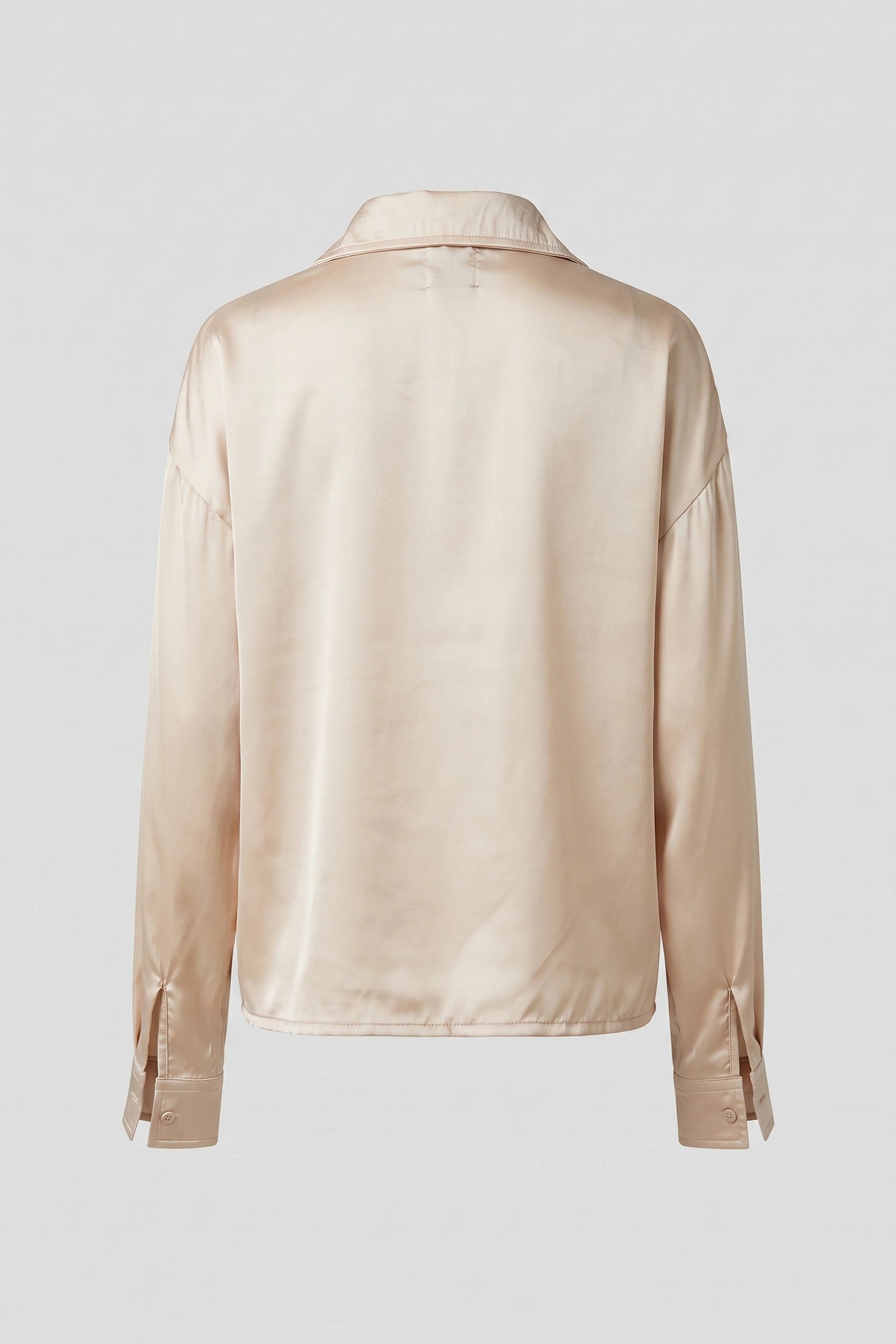 Silk Longsleeve Drop Shoulder Top - Elegant Wear