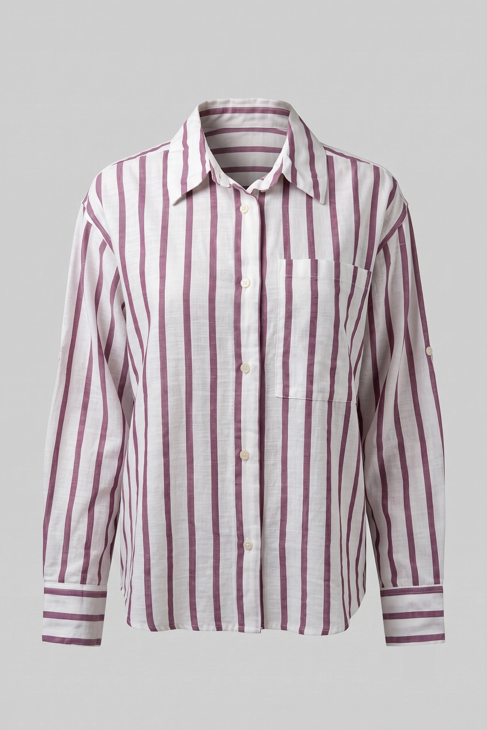 Soft Linen Longsleeve Striped Shirt for Ladies Wear