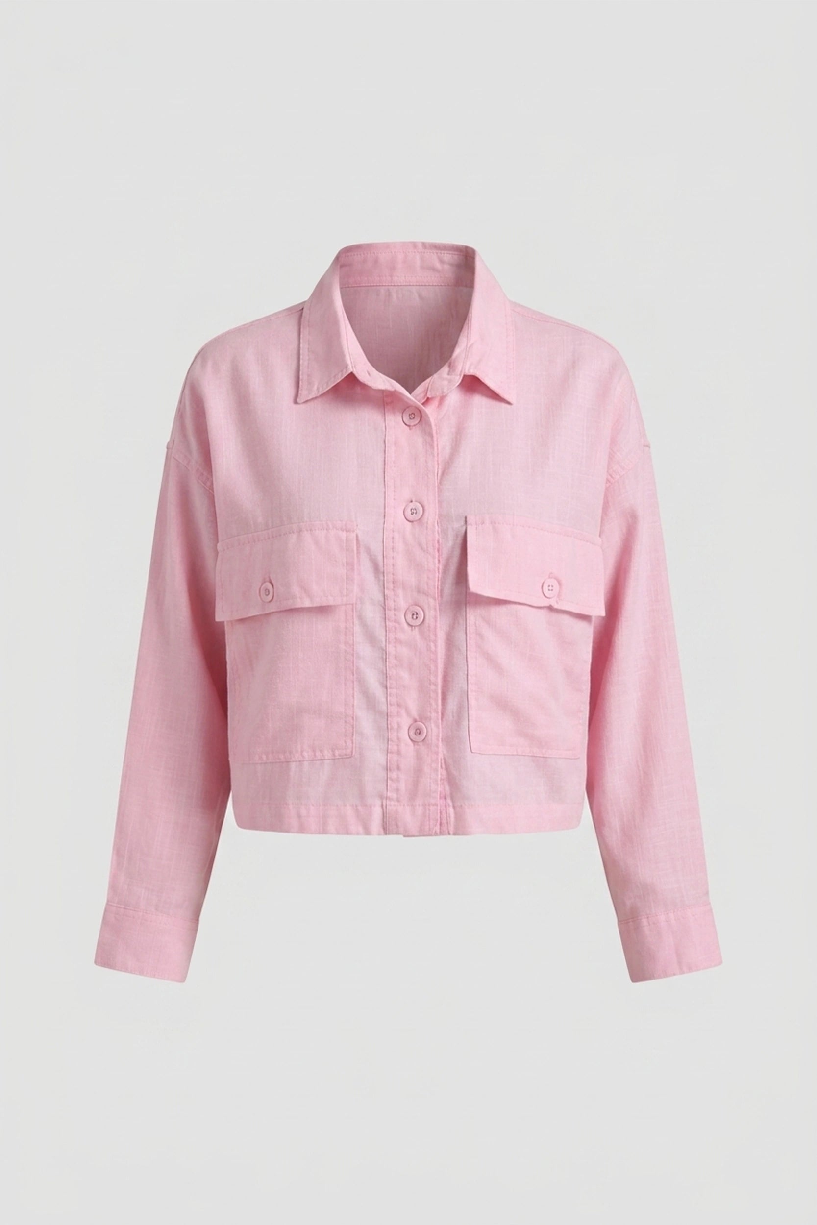 Soft Linen Longsleeve Women's Crop Oversized Top Style