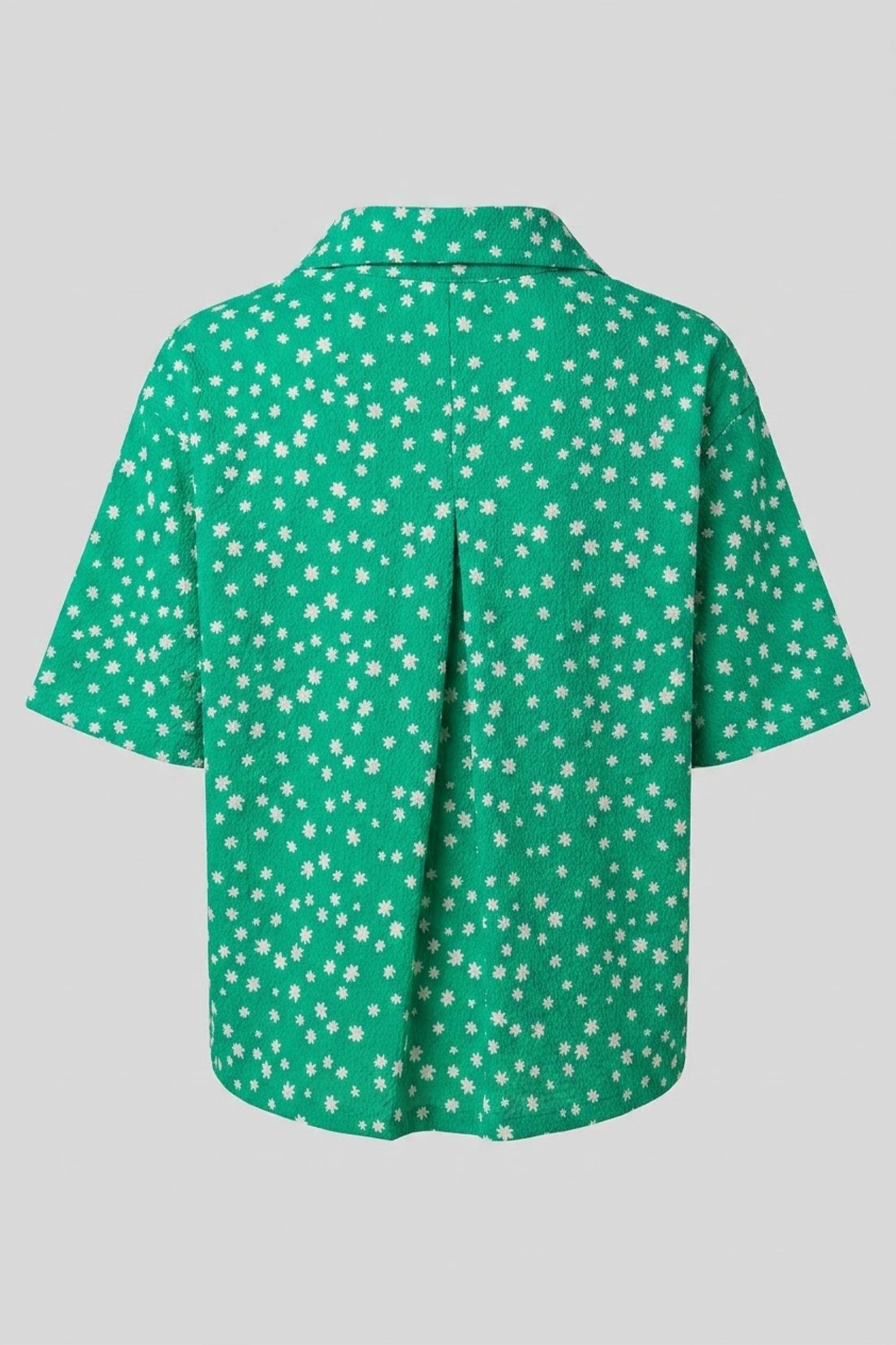 Star Design Textured Blouse - Drop Shoulder Relaxed Fit
