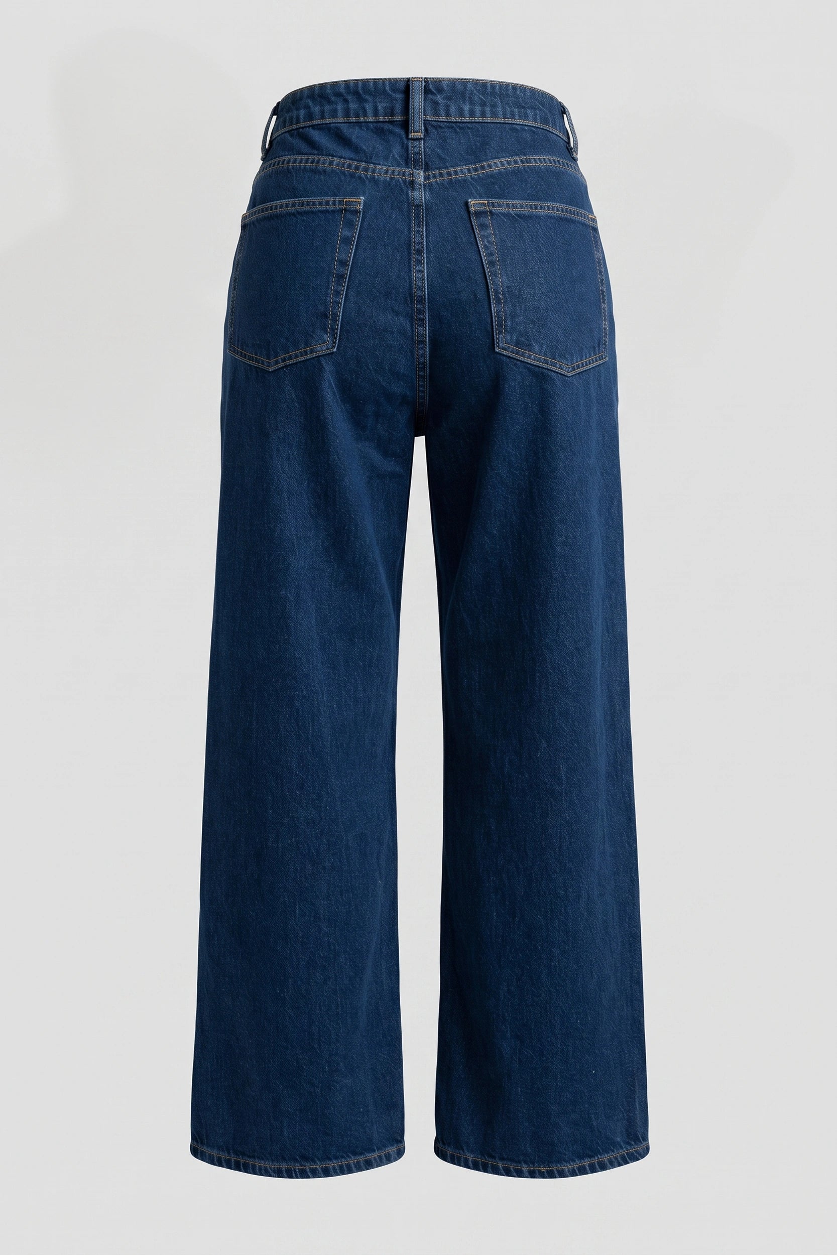 Straight Cut Super High Rise Denim Pants Women Blue