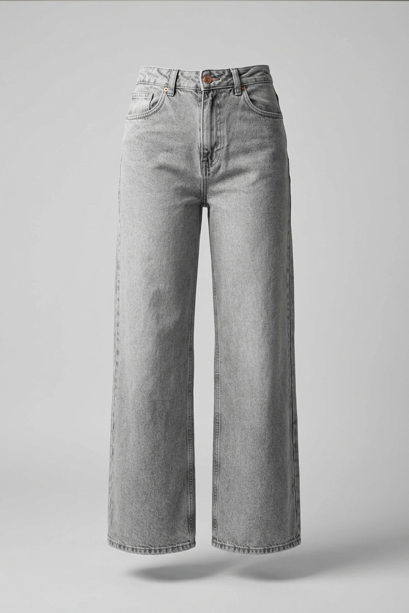 Straight Cut Super High Rise Denim Pants Women Blue