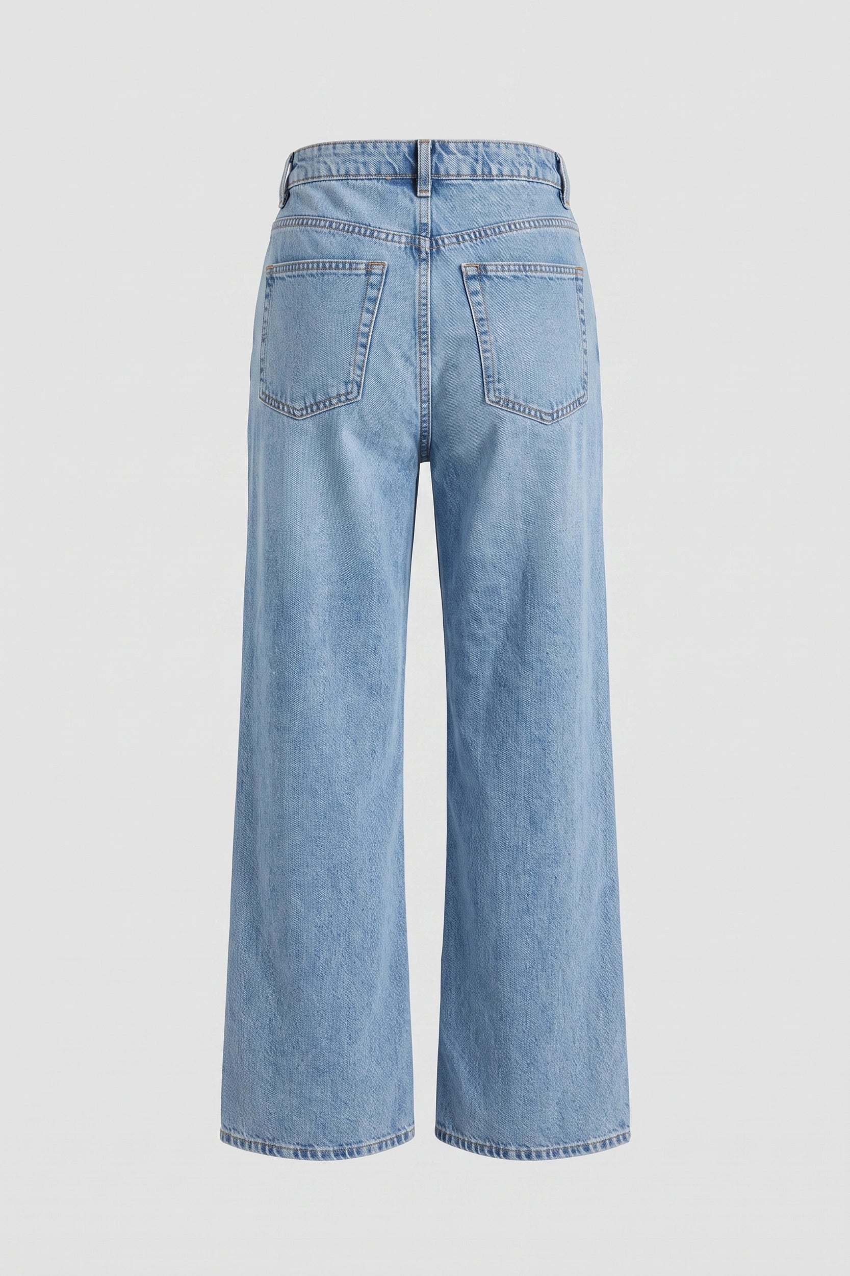 Straight Cut Super High Rise Denim Pants Women Blue