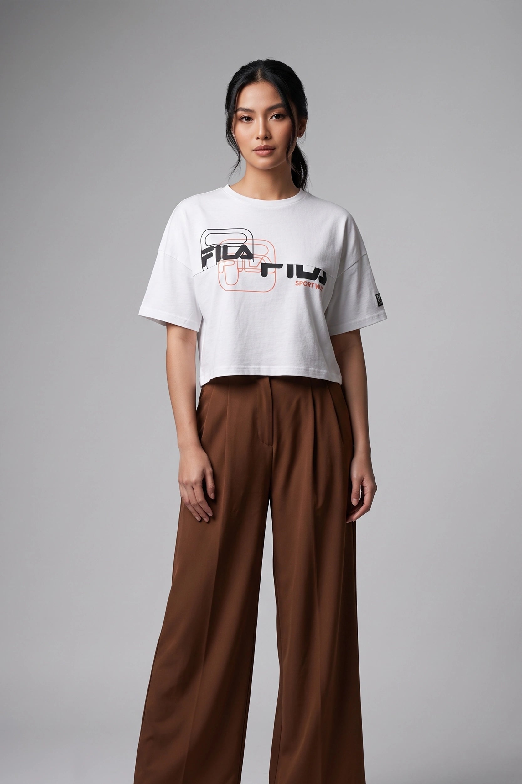 Women's Short Sleeve Drop Shoulder Oversize Crop Top