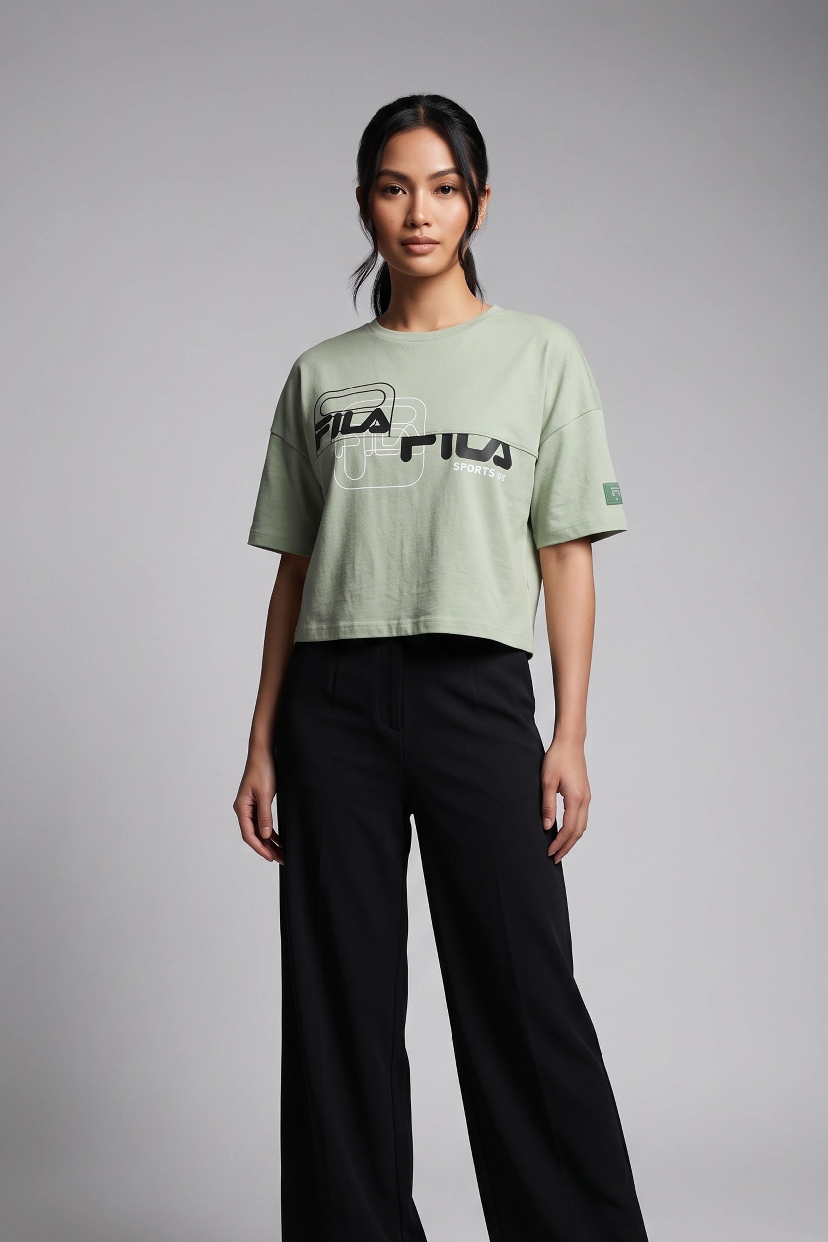 Women's Short Sleeve Drop Shoulder Oversize Crop Top