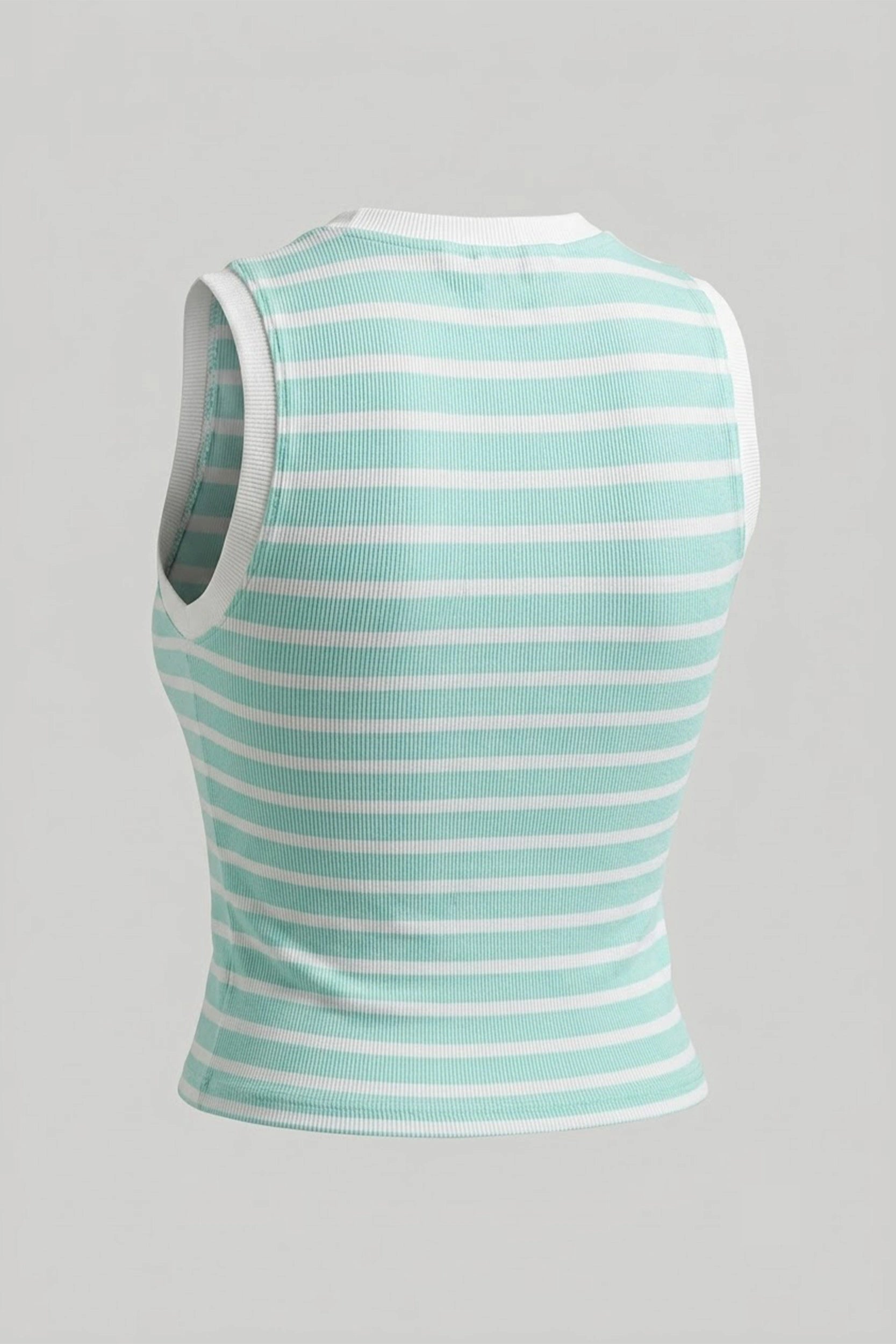 Women's Fitted Sleeveless Striped Top - Asian Size Wear
