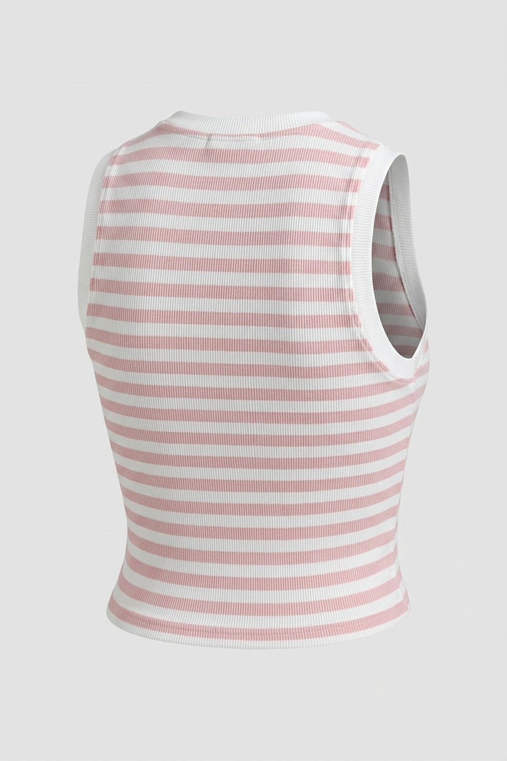 Women's Fitted Sleeveless Striped Top - Asian Size Wear