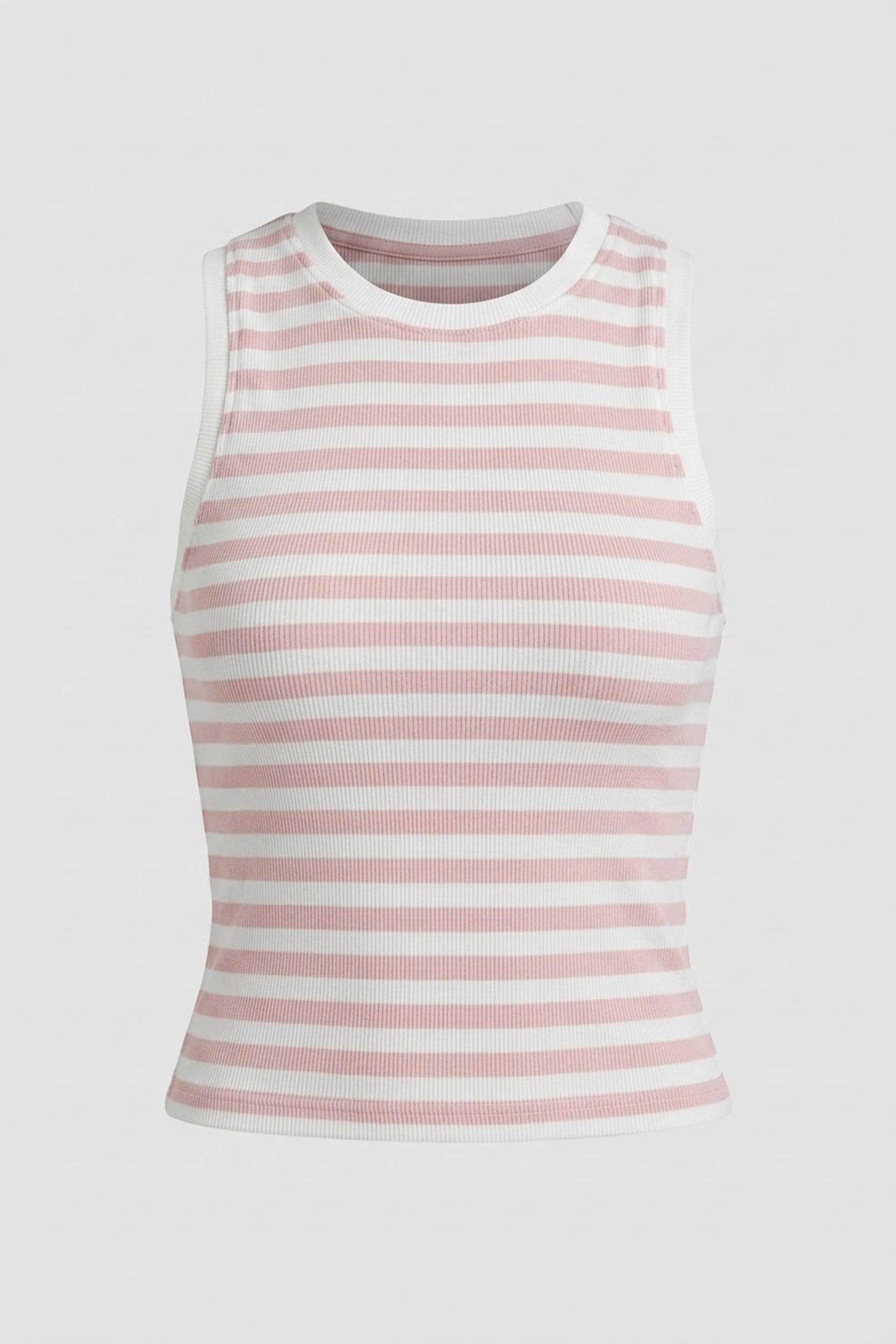 Women's Fitted Sleeveless Striped Top - Asian Size Wear