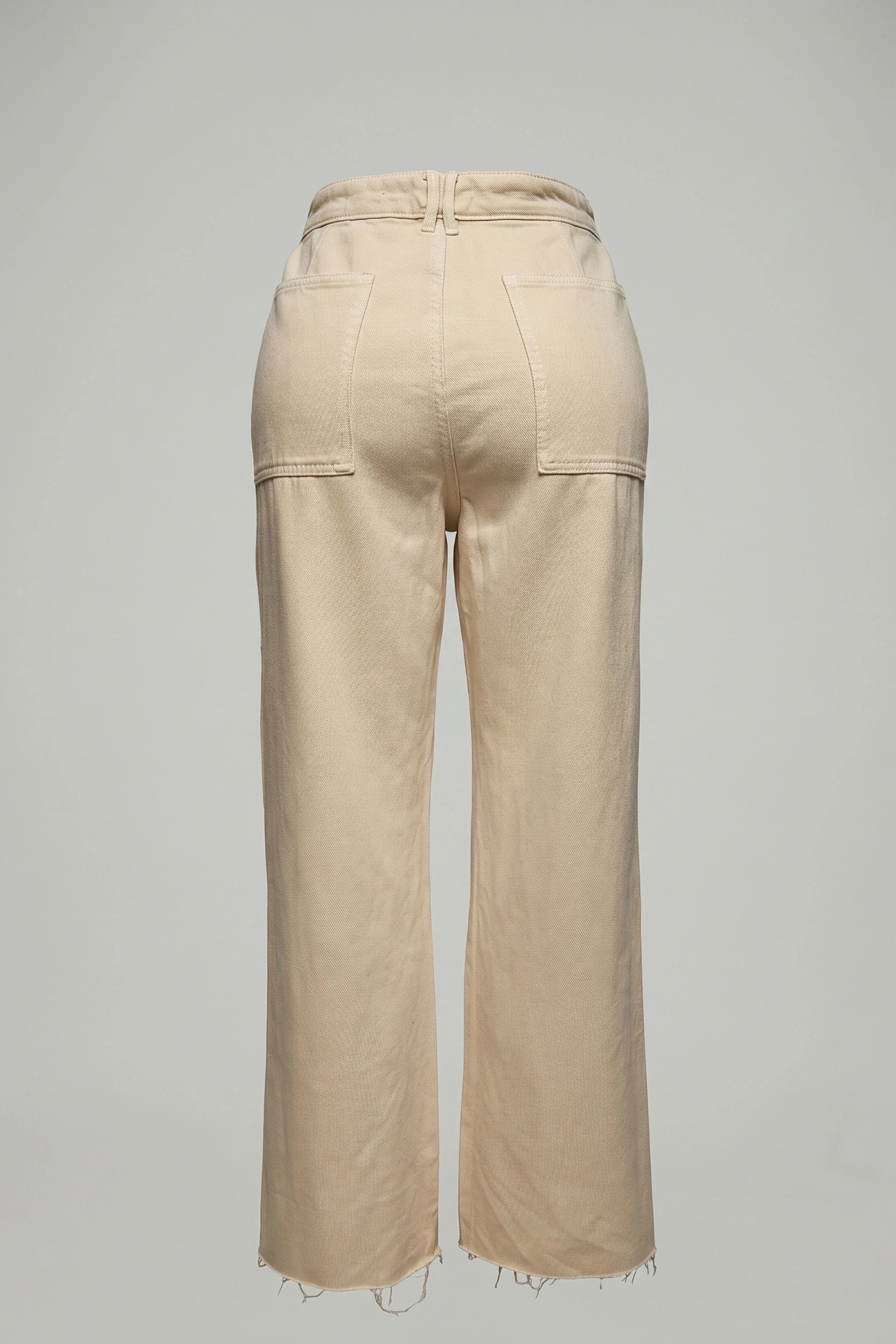 Women's High Rise Straight Cut Denim Pants – Cream