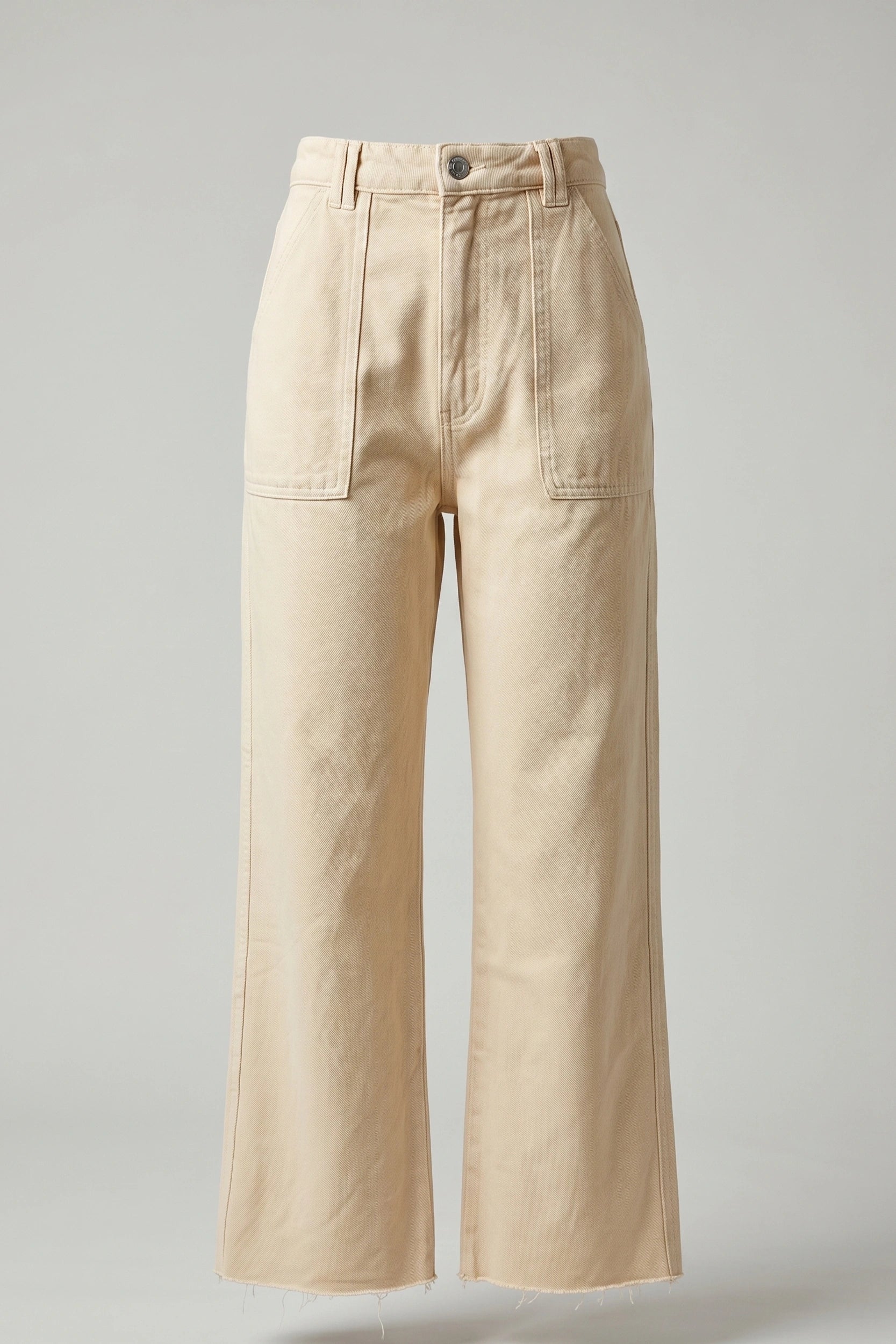 Women's High Rise Straight Cut Denim Pants – Cream