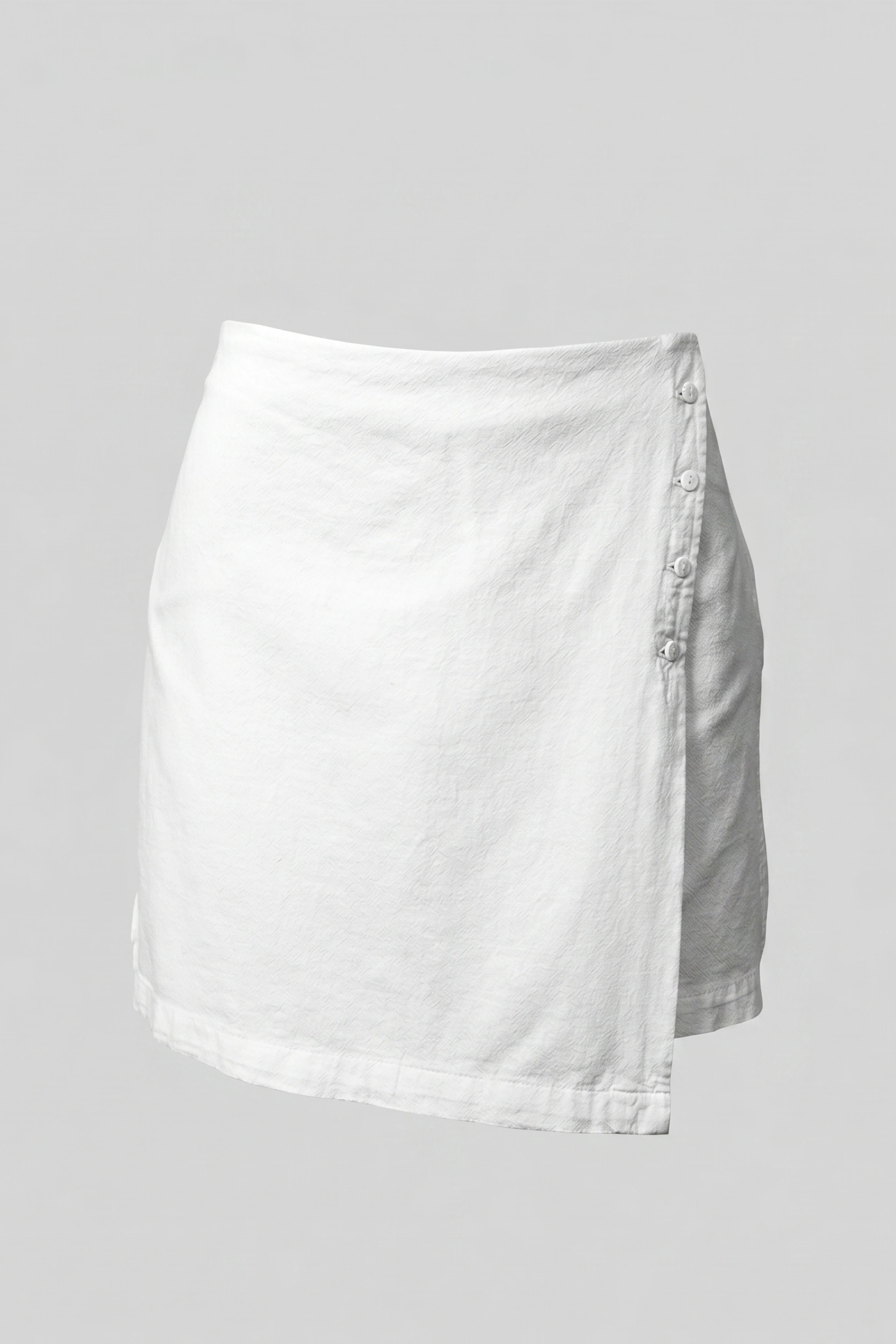 Women's Linen Wrap Skort - Side Button Mini Style